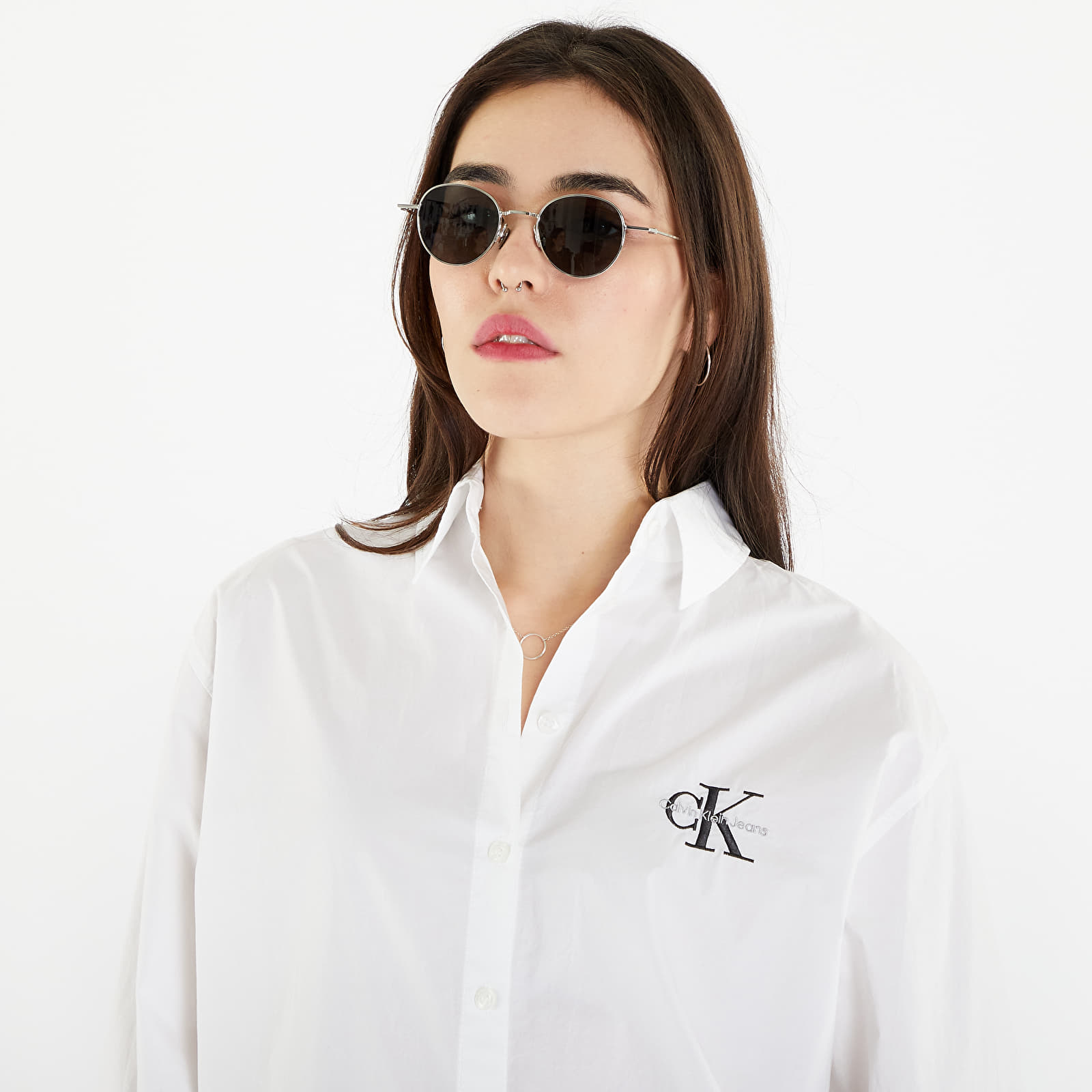 Πουκάμισα Calvin Klein Jeans Loose Monologo Shirt White