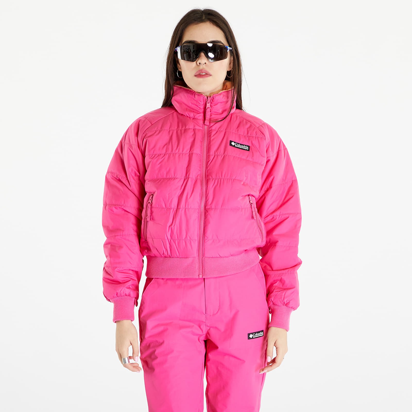 Bundy Columbia Wintertrainer™ 3-in-1 Interchange Waterproof Jacket Black Woven Nature Print/ Fuchsia Fizz
