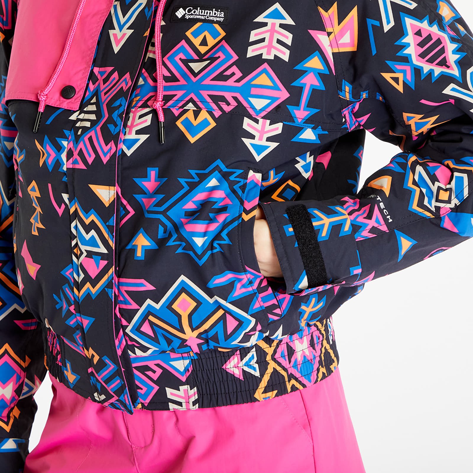 Bundy Columbia Wintertrainer™ 3-in-1 Interchange Waterproof Jacket Black Woven Nature Print/ Fuchsia Fizz