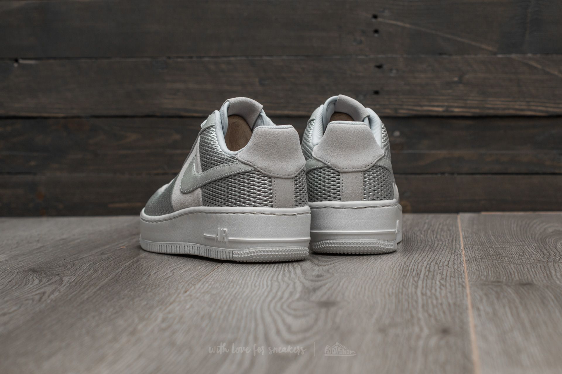 nike air force 1 upstep premium trainers in blue suede