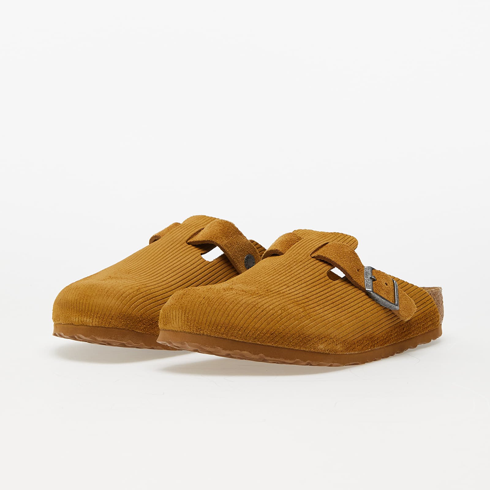 Chaussures et baskets homme Birkenstock Boston Suede Embossed Corduroy Cork Brown