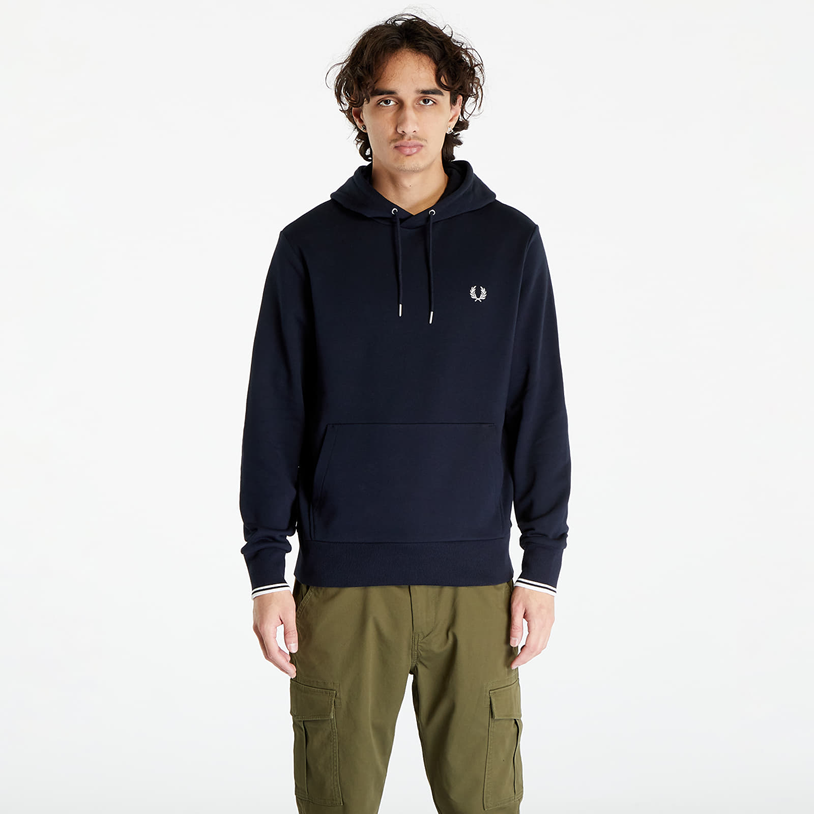 Levně FRED PERRY Tipped Hooded Sweatshirt Navy