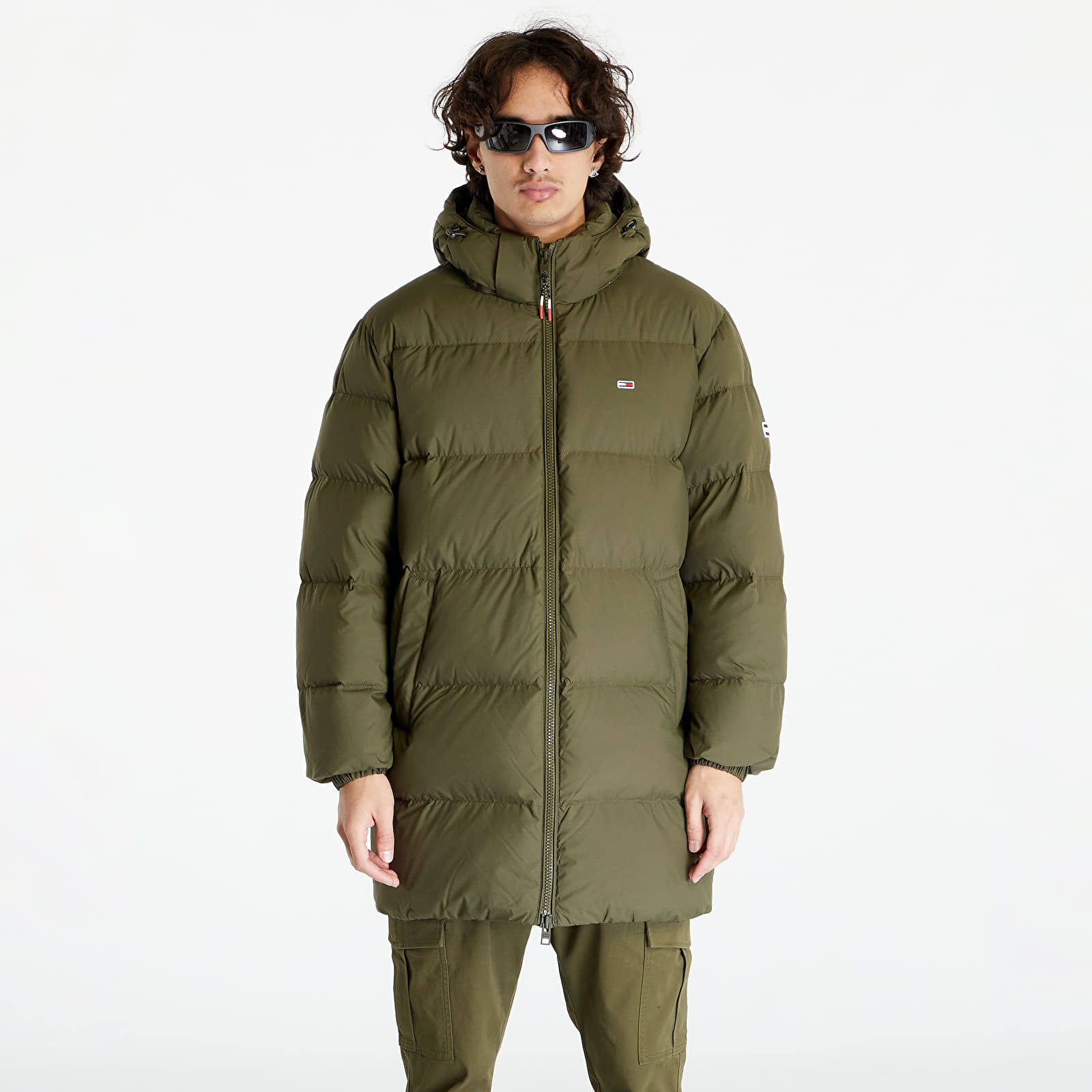 Kurtki Tommy Jeans Essential Down Puffer Jacket Grab Olive Green