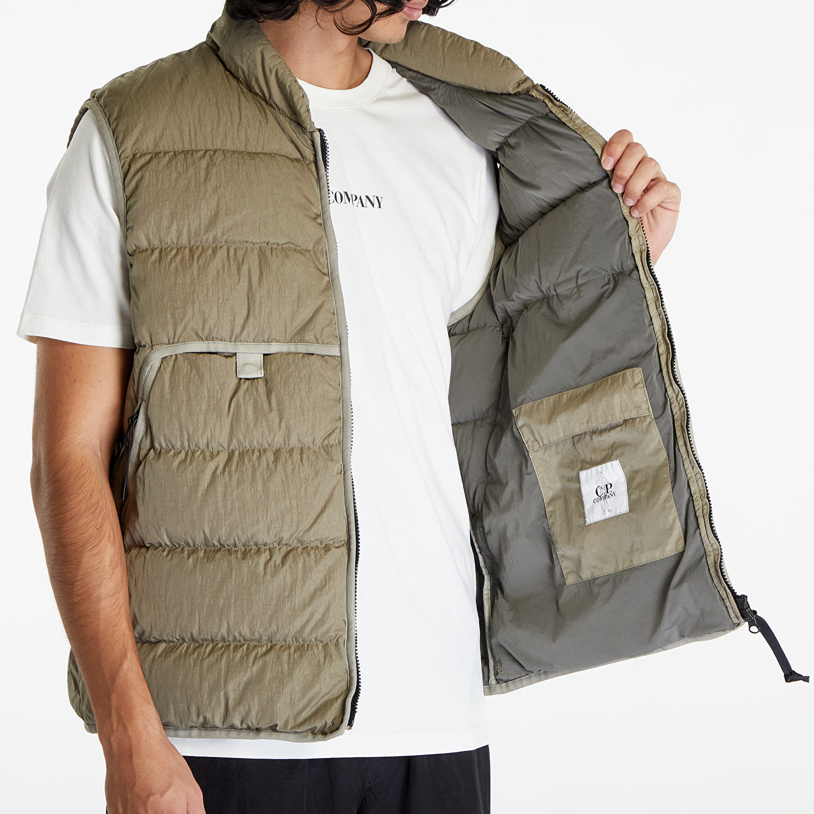 Liemenės C.P. Company Eco-Chrome R Down Vest Silver Sage