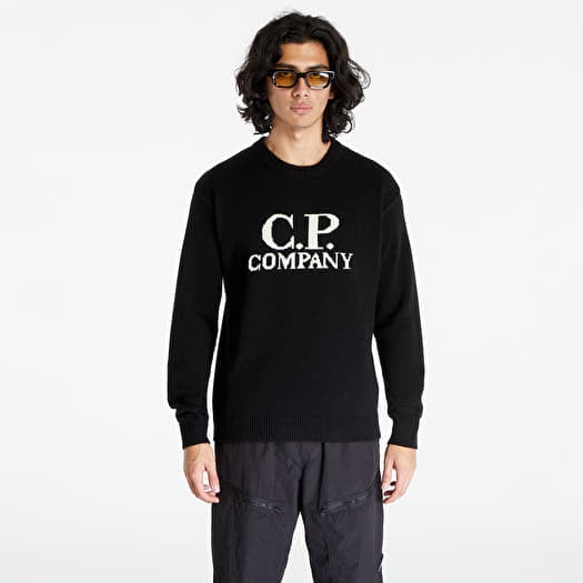 Sweaters C.P. Company Lambswool Jacquard Goggle Knit Black Footshop