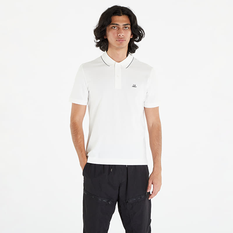 T-särk C.P. Company Stretch Piquet Slim Polo Shirt White