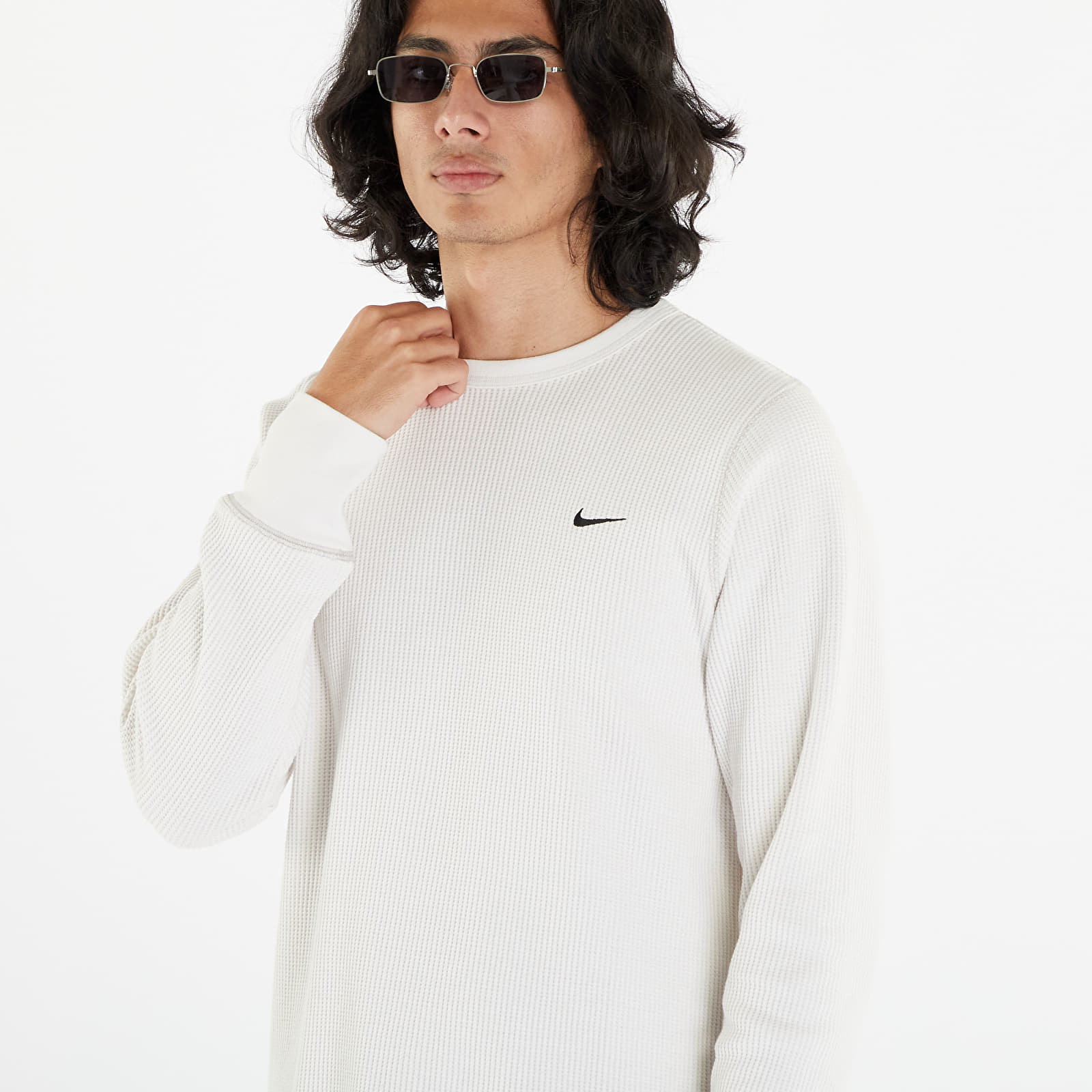Koszulki Nike Life Men's Long Sleeve Heavyweight Waffle Top Phantom/ Light Iron Ore/ Black