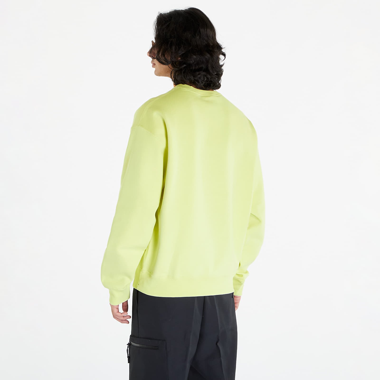 Mikiny Nike Solo Swoosh Fleece Fabric Sweatshirt Bright Green/ White