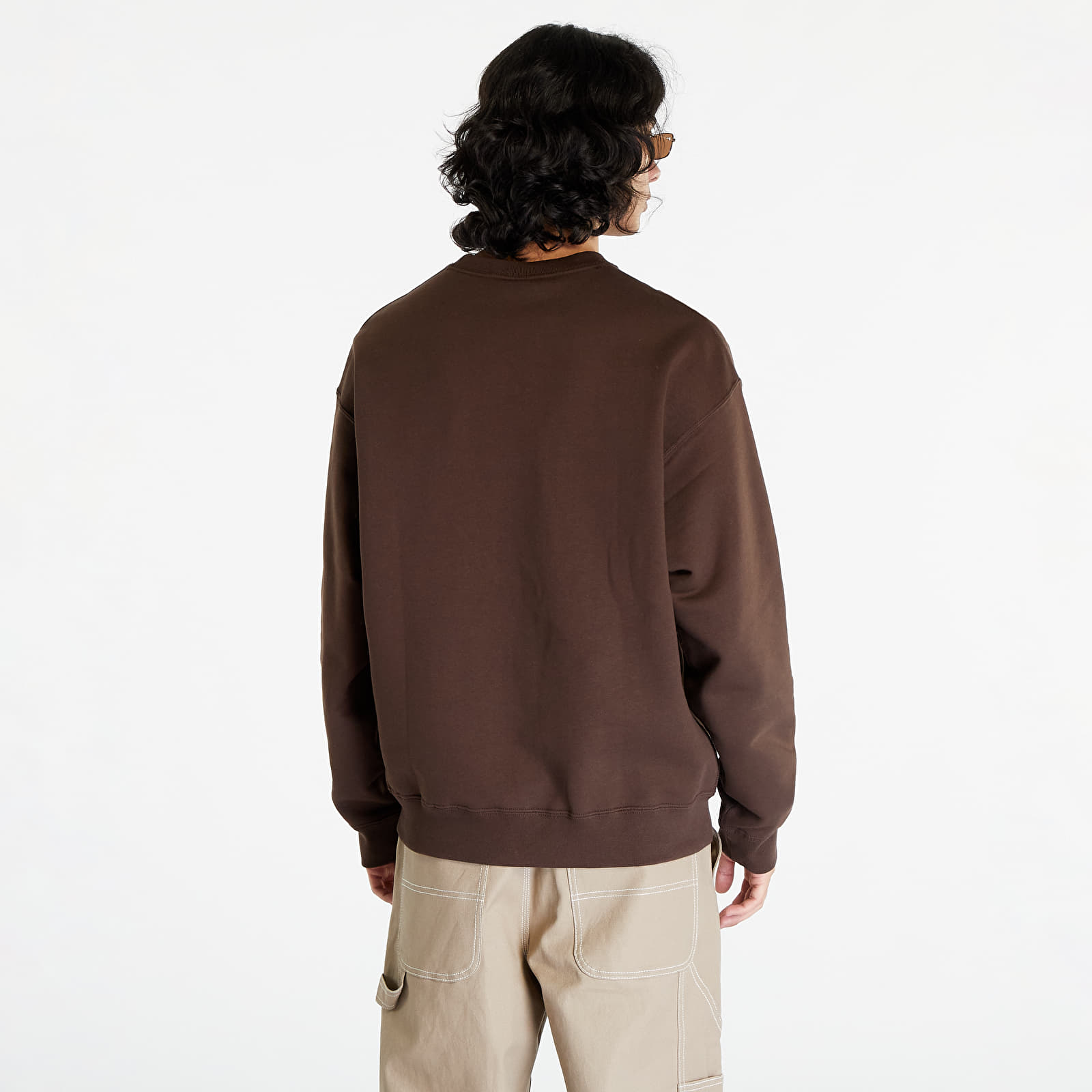 Bluzy Nike Solo Swoosh Fleece Crew Sweatshirt Baroque Brown/ White
