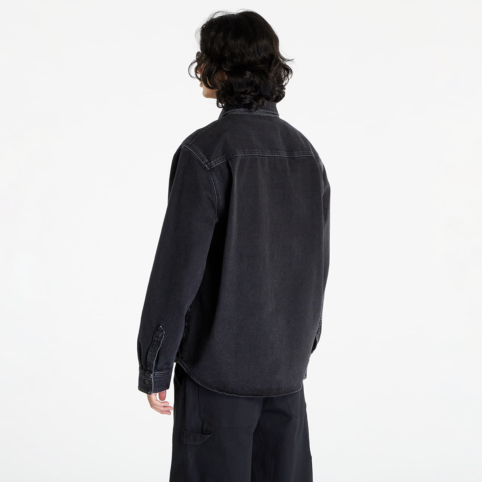 Overshirt Carhartt WIP Manny Shirt Jacket Black Stone Washed