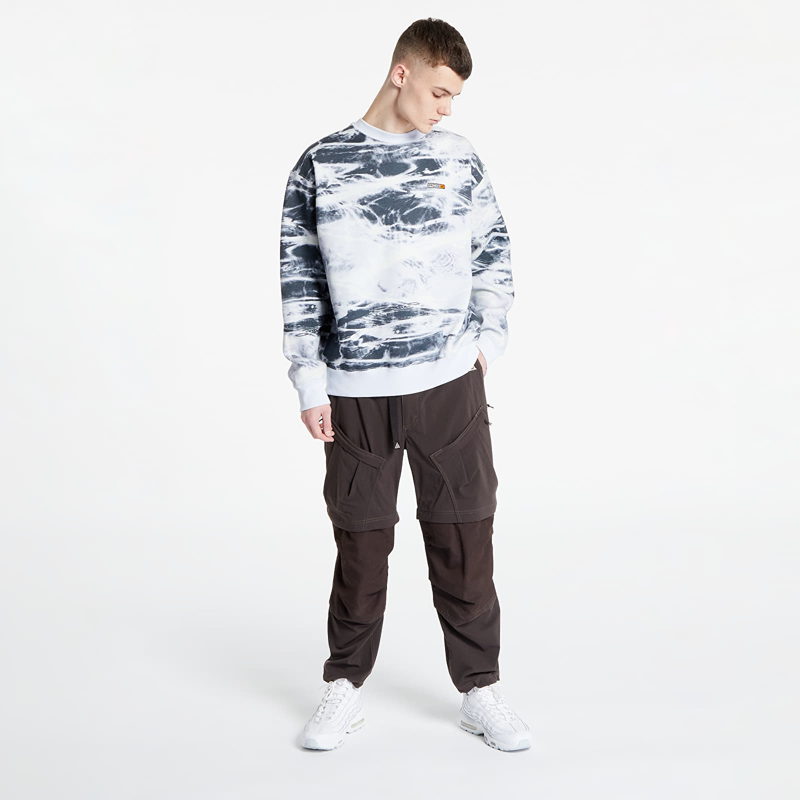 Nike air allover logo print crew neck sweatshirt deals