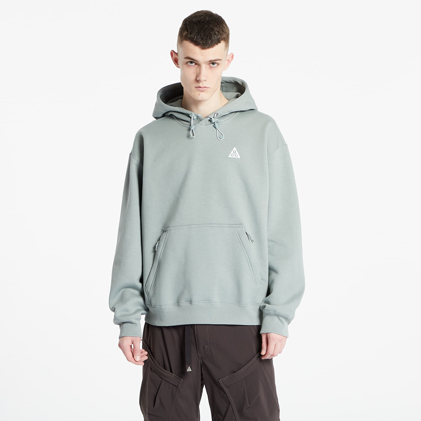 Kapucnis pulóverek és pulcsik Nike ACG Therma-FIT Fleece Pullover Hoodie Mica Green/ Light Silver/ Summit White
