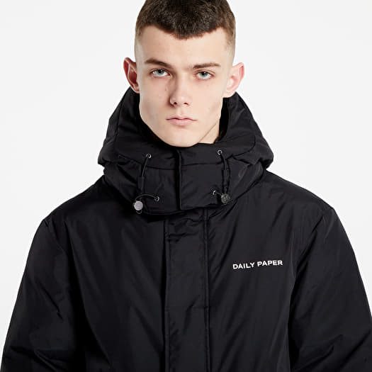 Daily paper puffer jacket black top