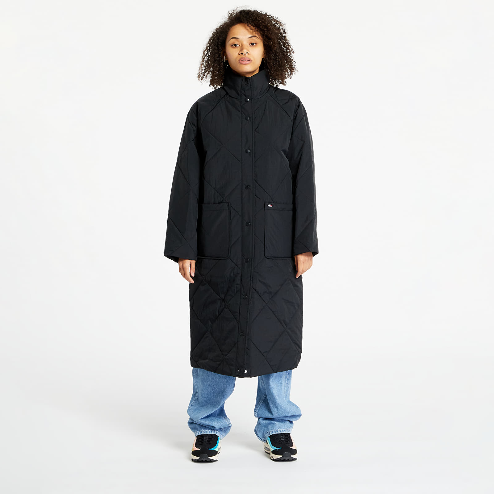 Jacken Tommy Jeans Diamond Quilt Coat Black