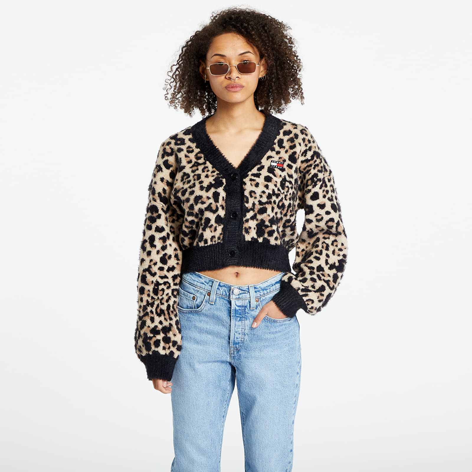 Sweaters Tommy Jeans Leopard Cardigan Beige