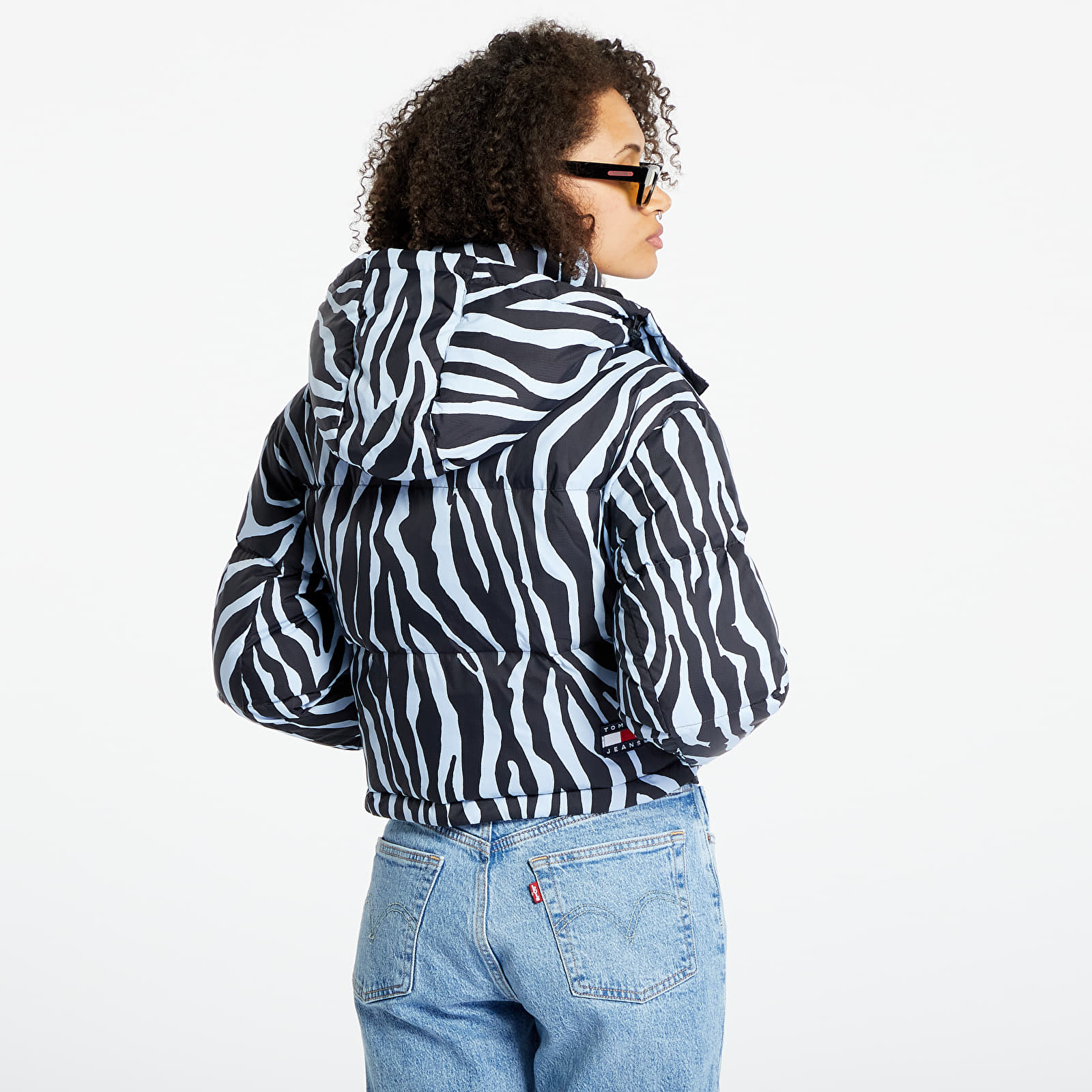 Μπουφάν Tommy Jeans Cropped Zebra Alaska Jacket Blue