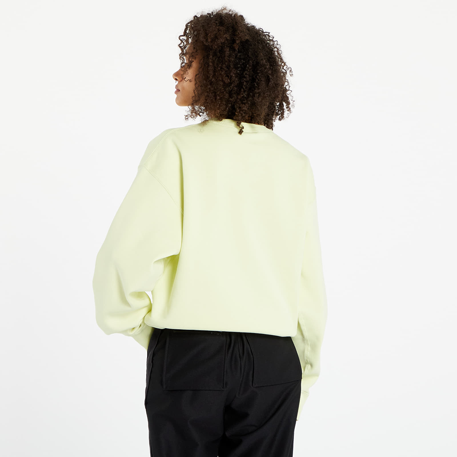 Mikiny Nike Solo Swoosh Fleece Fabric Sweatshirt Bright Green/ White