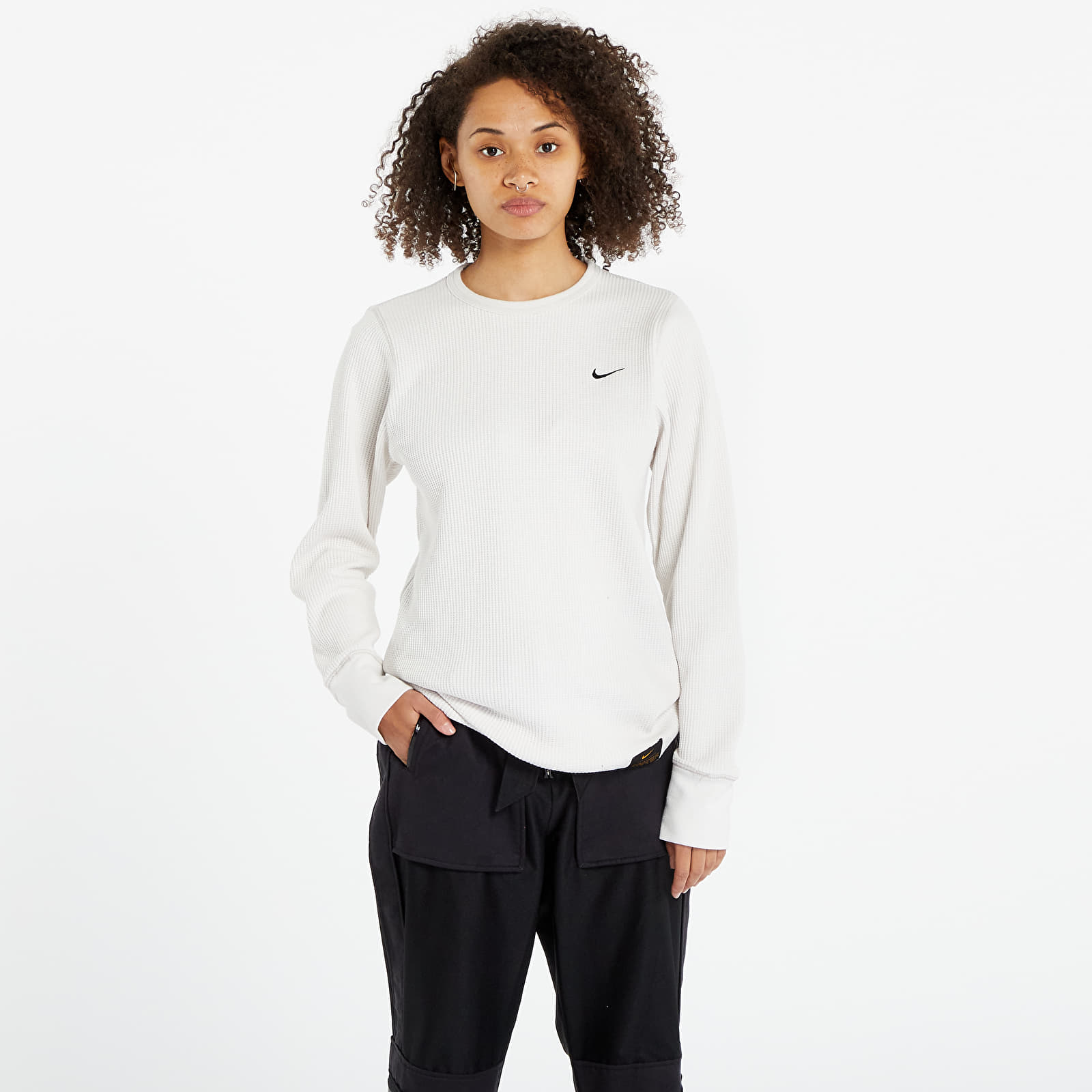 Koszulki Nike Life Men's Long Sleeve Heavyweight Waffle Top Phantom/ Light Iron Ore/ Black