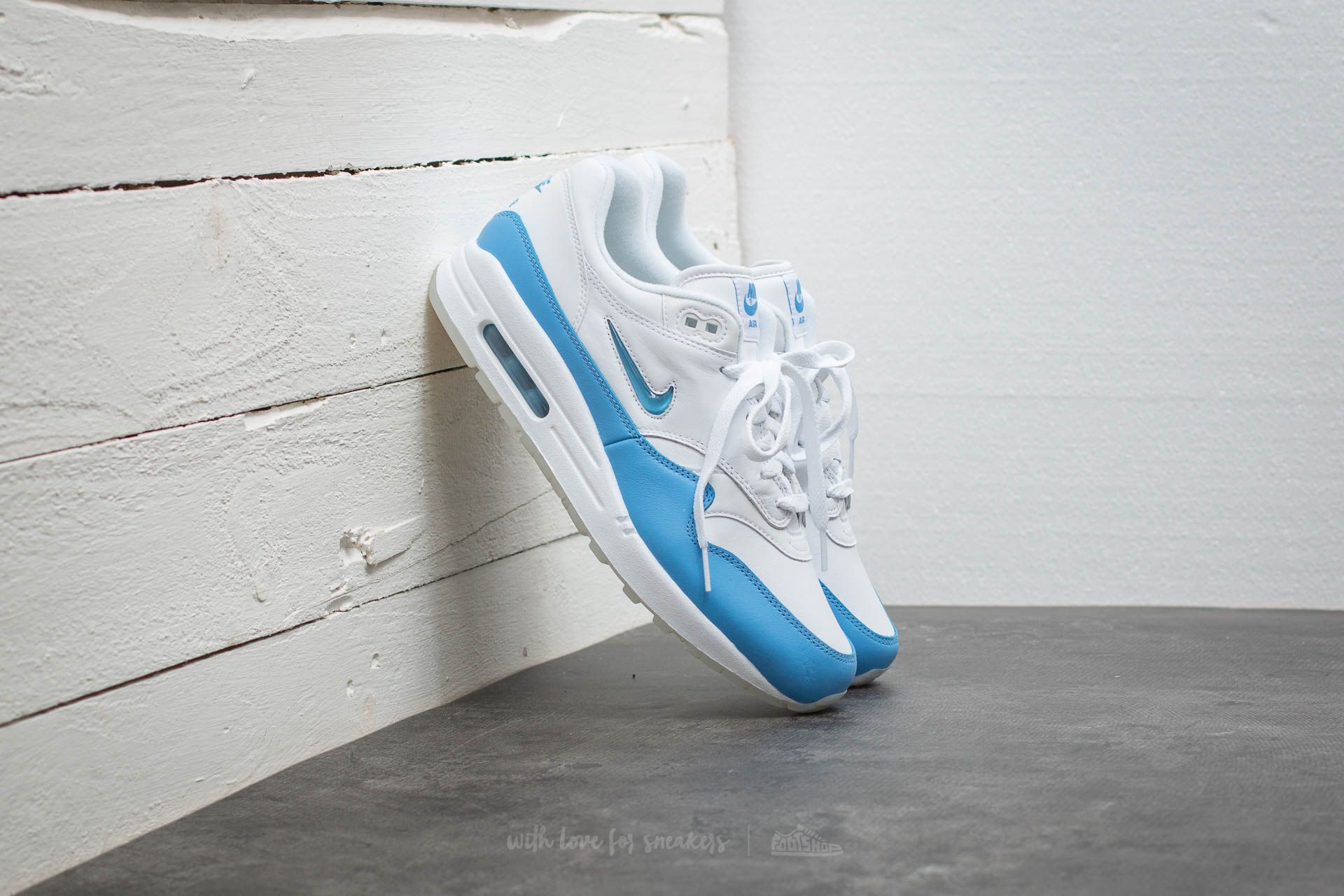 Buty męskie Nike Air Max 1 Premium SC "Jewel" White/ University Blue