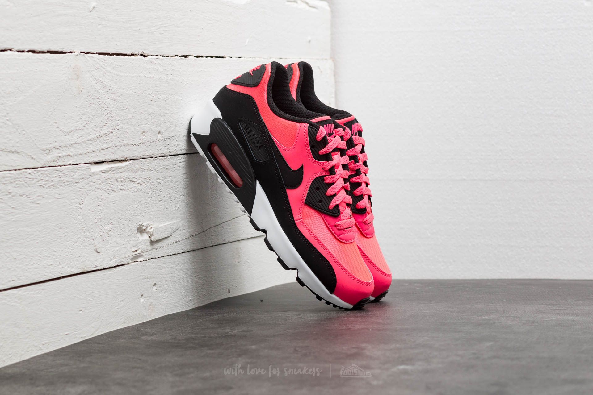 Damen Sneaker und Schuhe Nike Air Max 90 Mesh (GS) Racer Pink/ Black-White