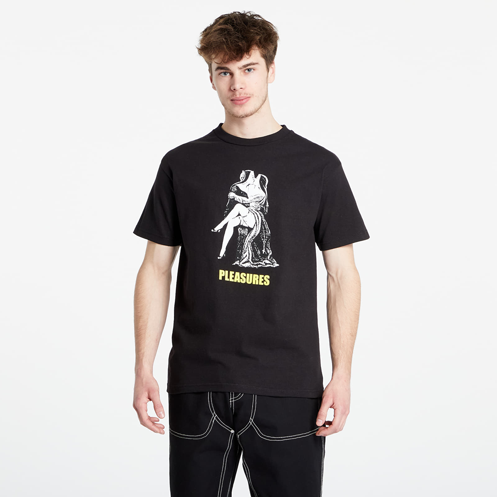 Tricouri  PLEASURES French Kiss T-Shirt Black