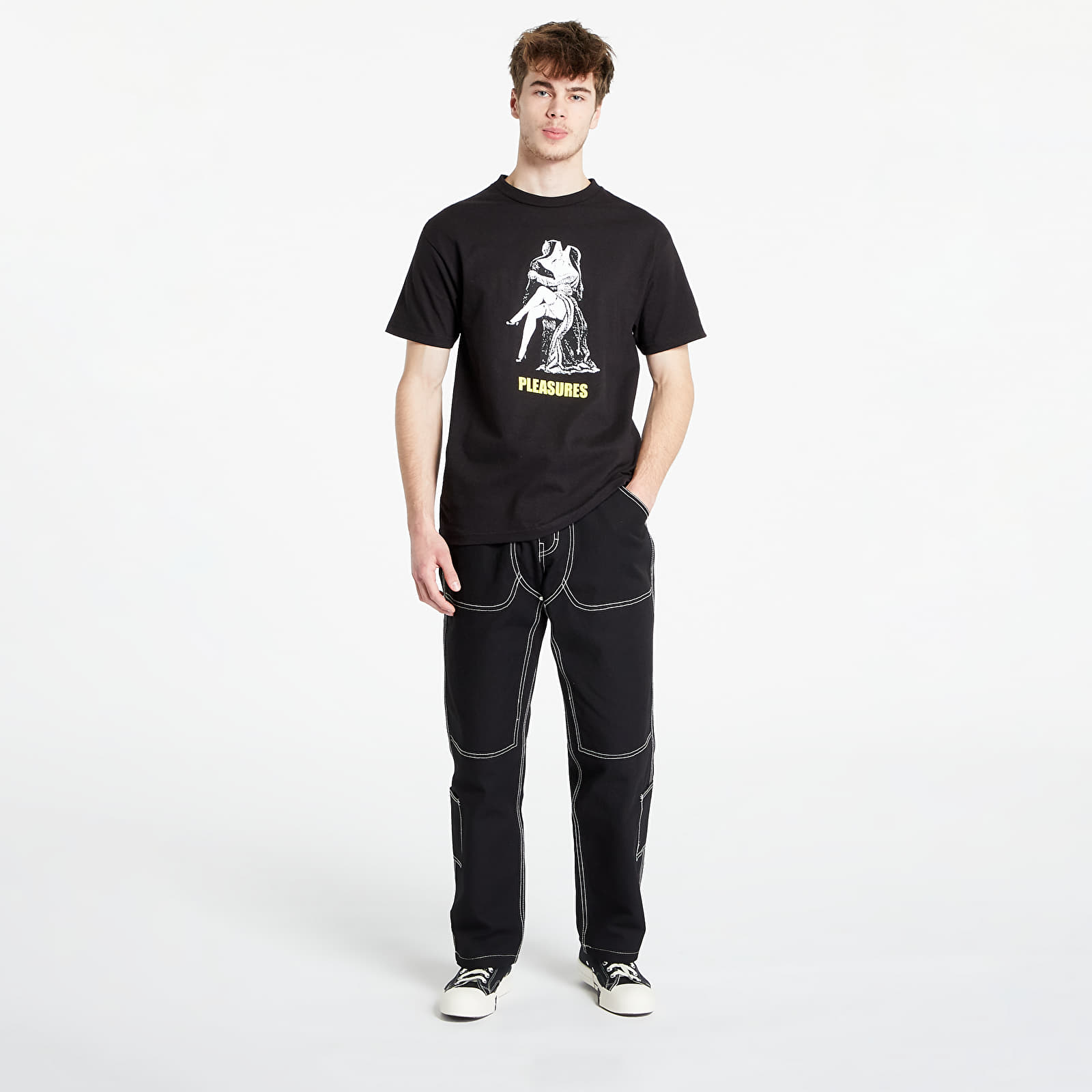 Tricouri  PLEASURES French Kiss T-Shirt Black