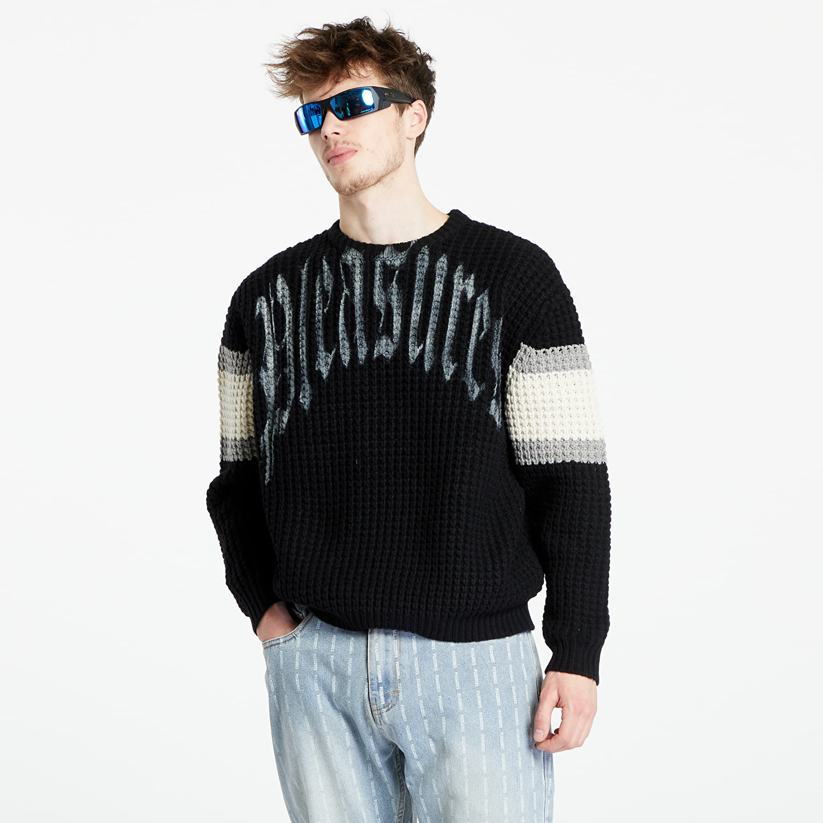 Sweaters PLEASURES Twitch Chunky Knit Sweater Black
