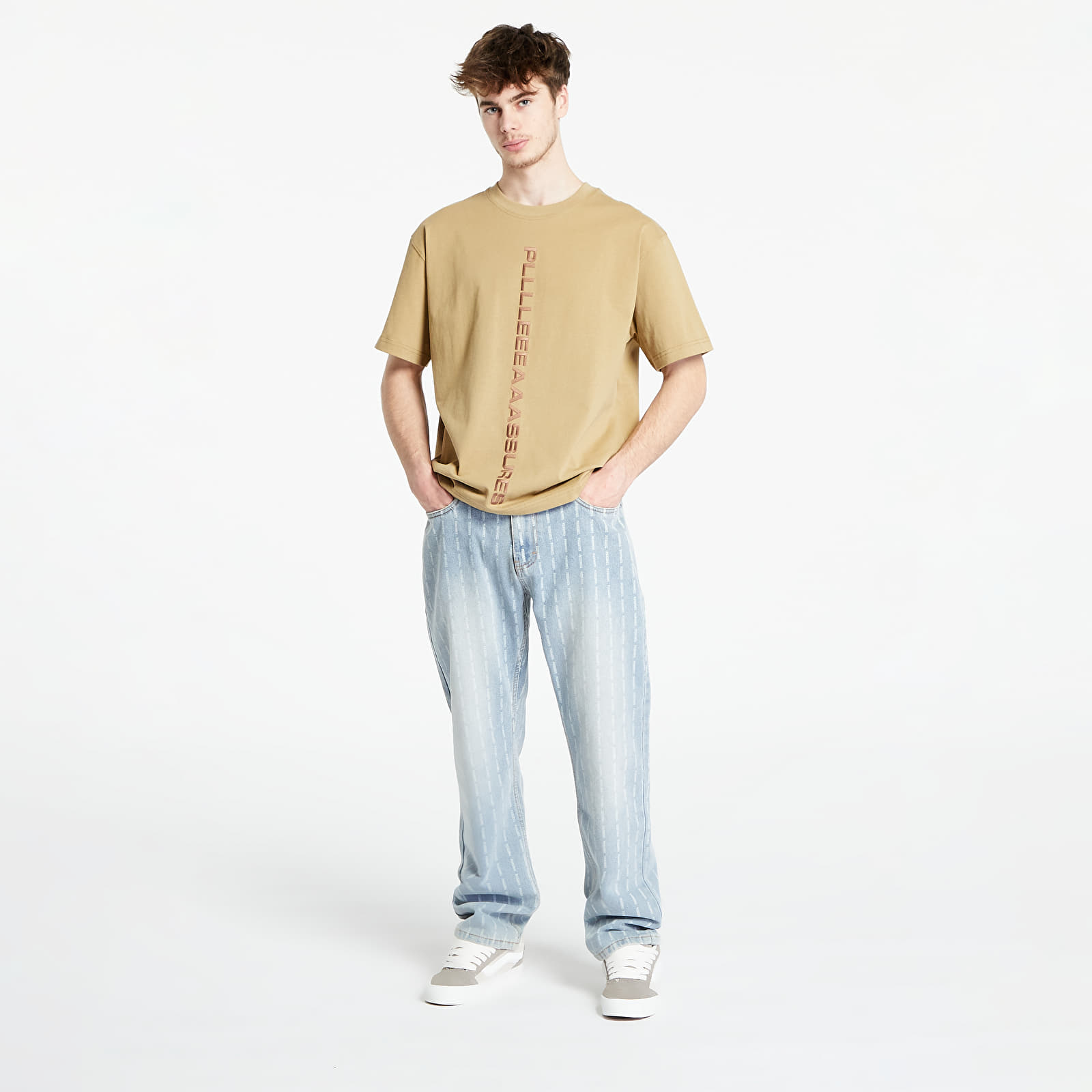 Koszulki PLEASURES Drag Heavyweight T-Shirt Beige