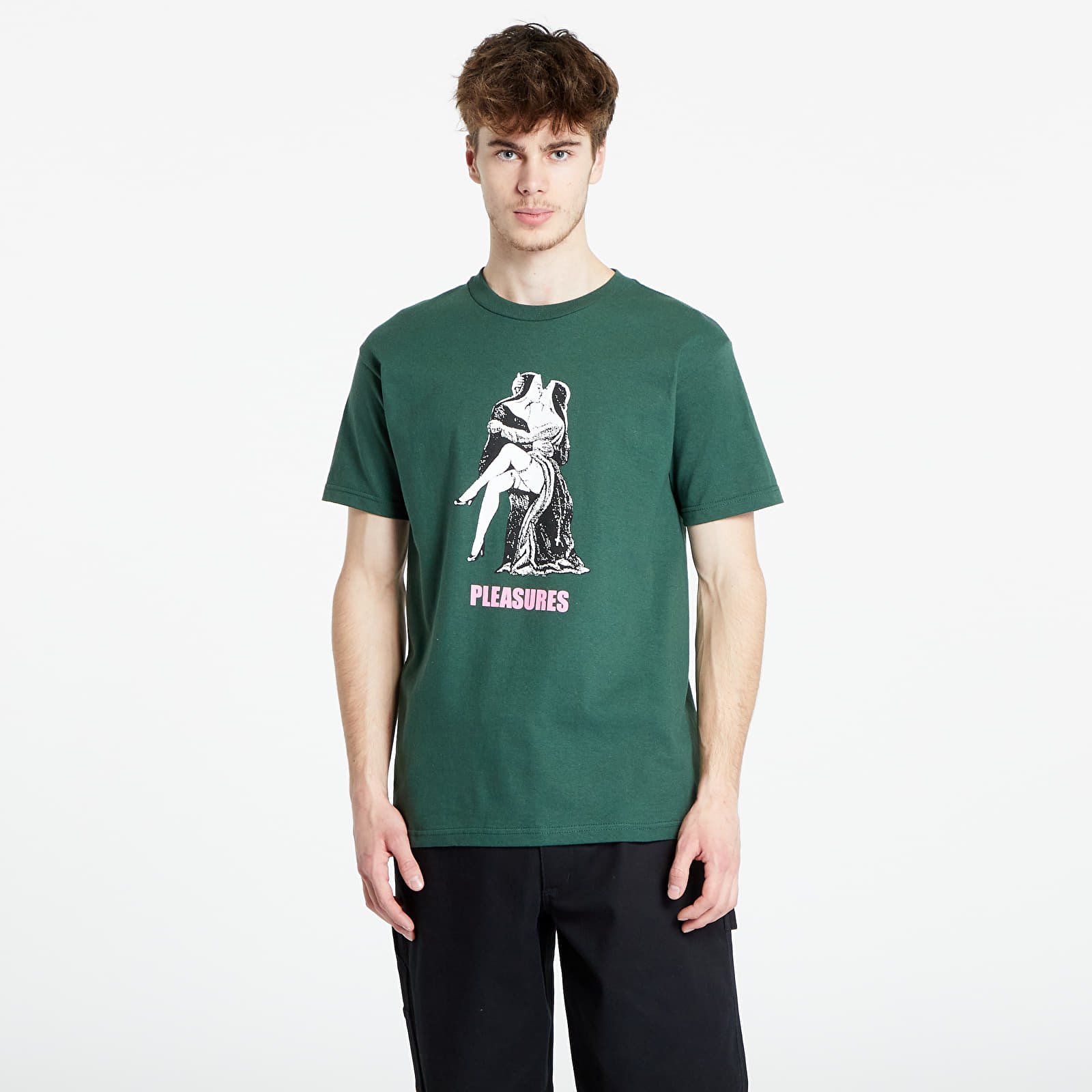 Koszulki PLEASURES French Kiss T-Shirt Hunter Green