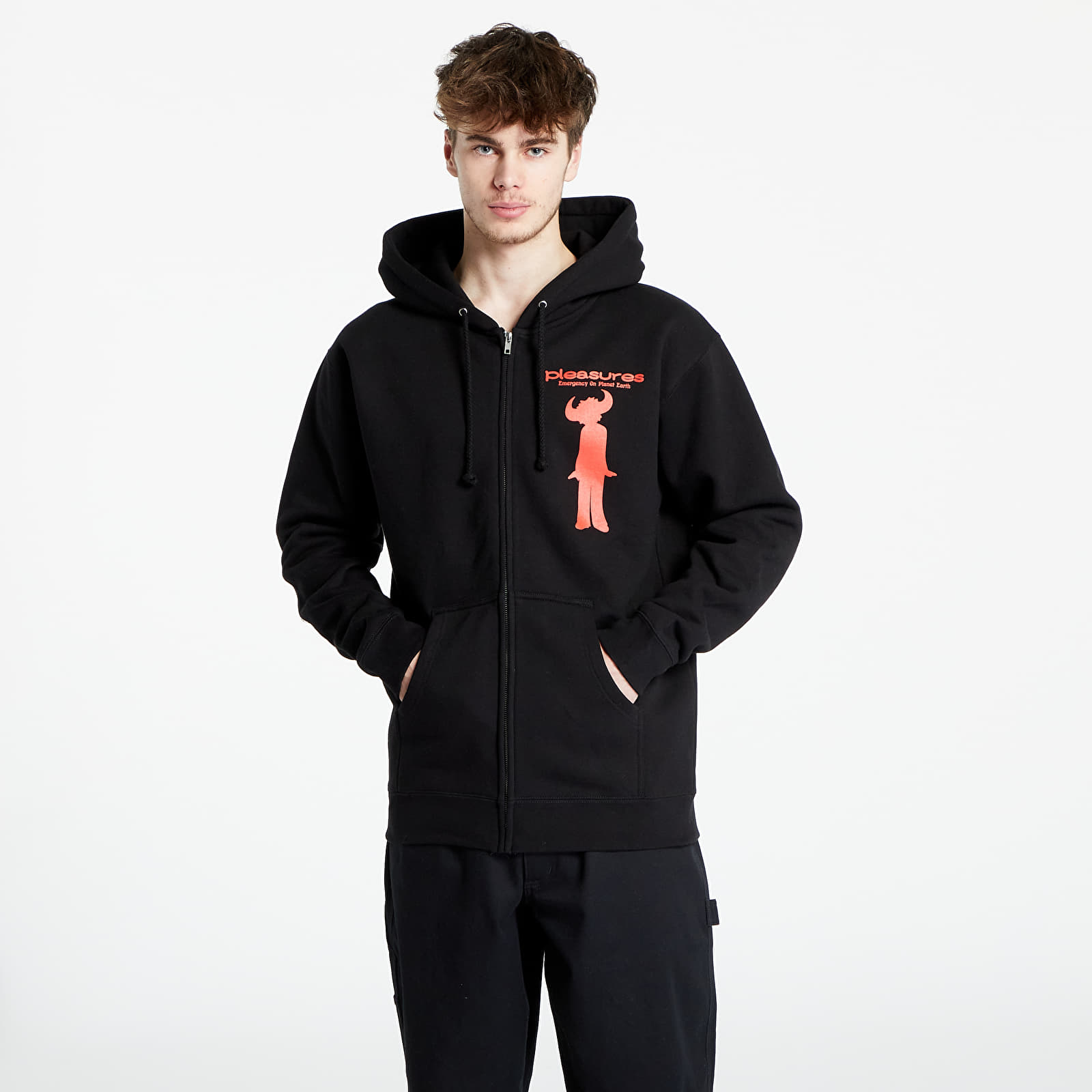 PLEASURES - x jamiroquai high times zip hooded sweatshirt black