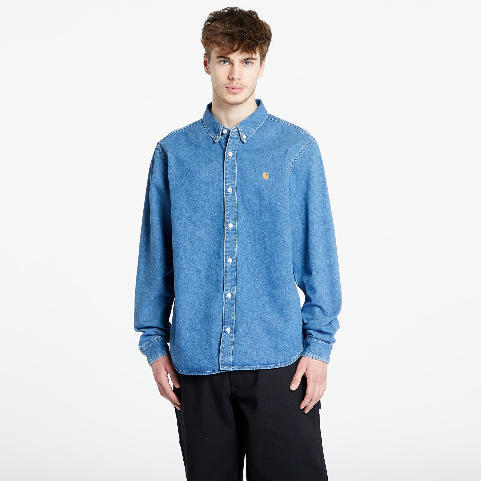 Koszule Carhartt WIP L/S Weldon Shirt Blue