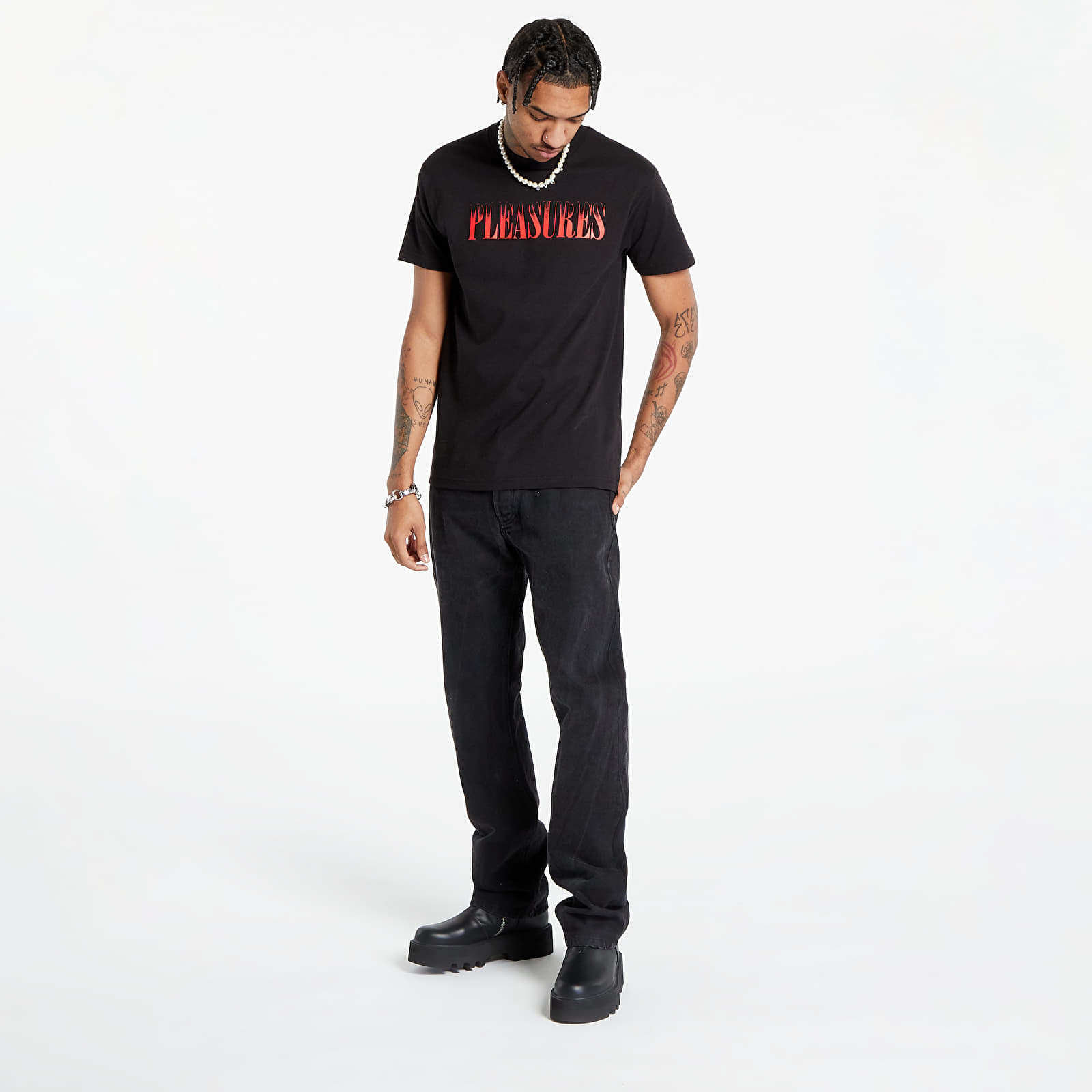 Magliette PLEASURES Crumble T-Shirt Black