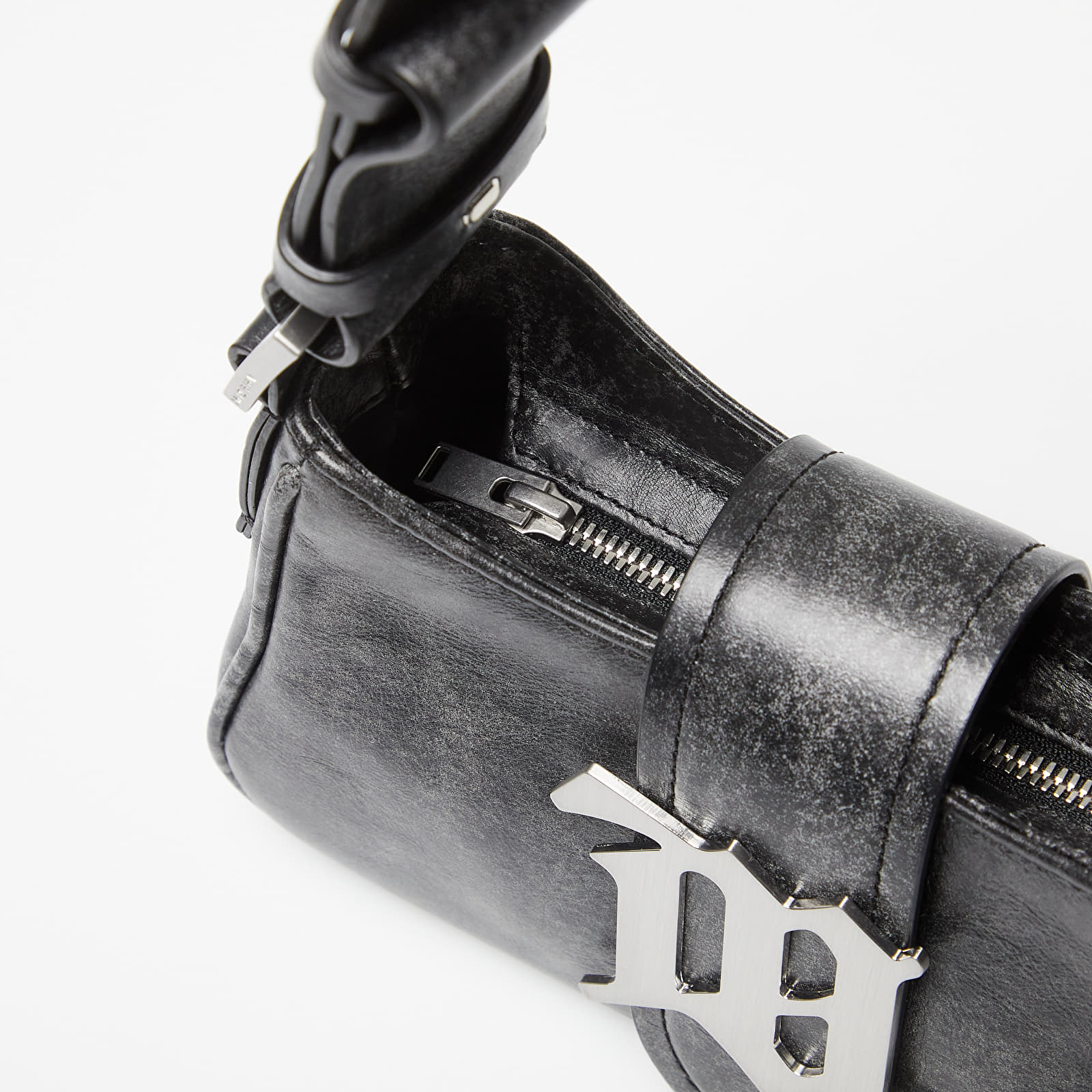 Kabelky MISBHV Leather Shoulder Bag Small Washed Black
