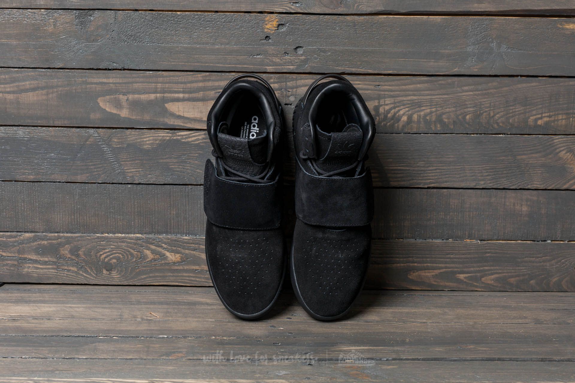 Adidas tubular invader strap black leather hot sale
