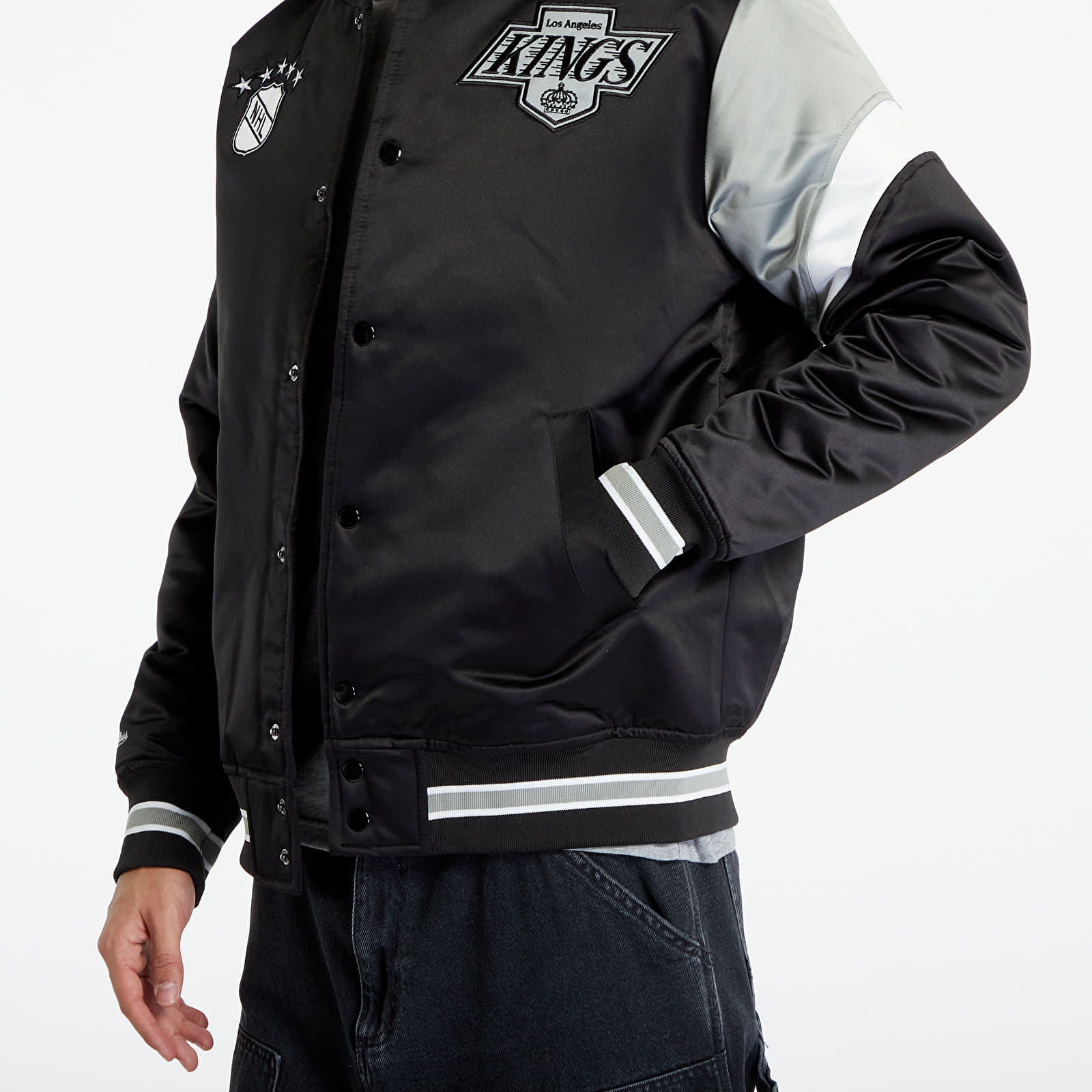 Jackets Mitchell & Ness NHL Heavyweight Satin Jacket Los Angeles Kings Black