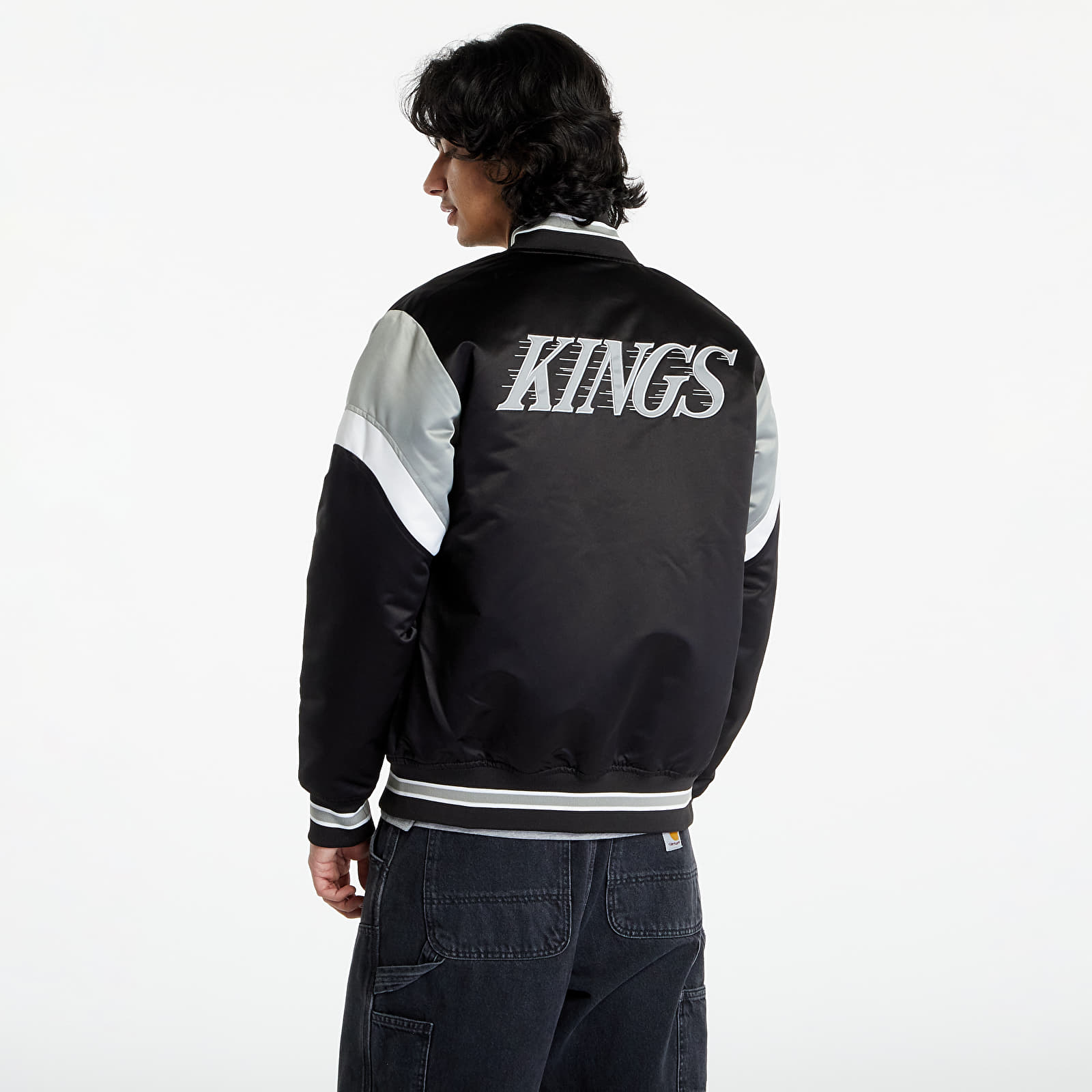Jackets Mitchell & Ness NHL Heavyweight Satin Jacket Los Angeles Kings Black