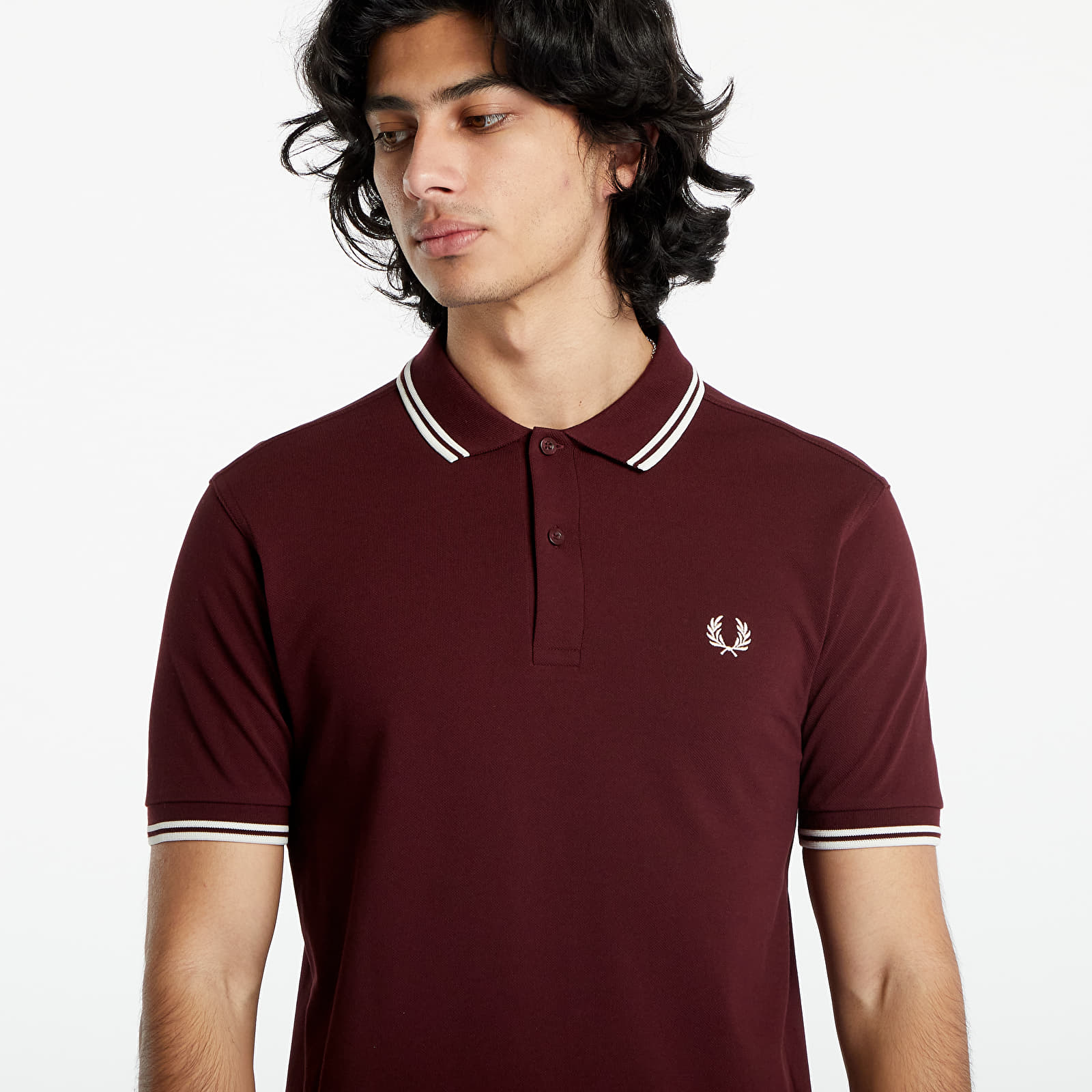 Tricou FRED PERRY Twin Tipped Fred Perry Shirt Oxblood - 1 | YEO