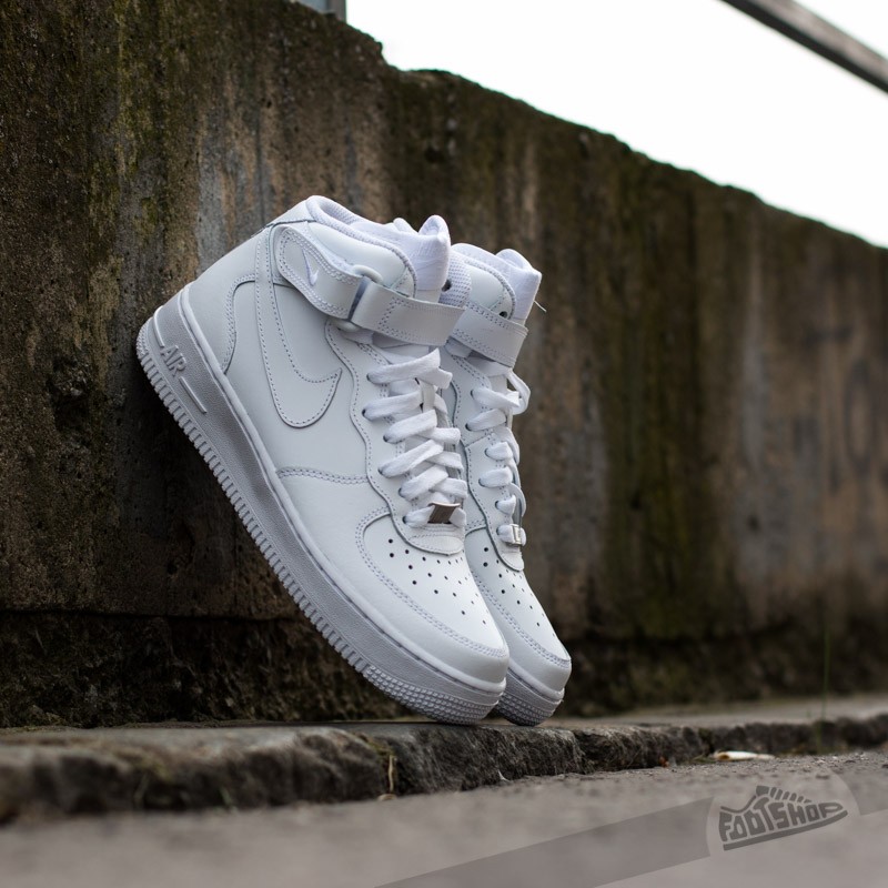 Дамски кецове и обувки Nike Air Force 1 Mid (GS) White/ White