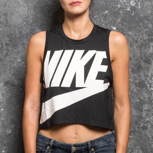 Tank Tops Nike Sportswear Essential Crop Tank Black White Footshop