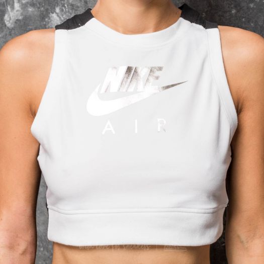 nike white cropped tank top