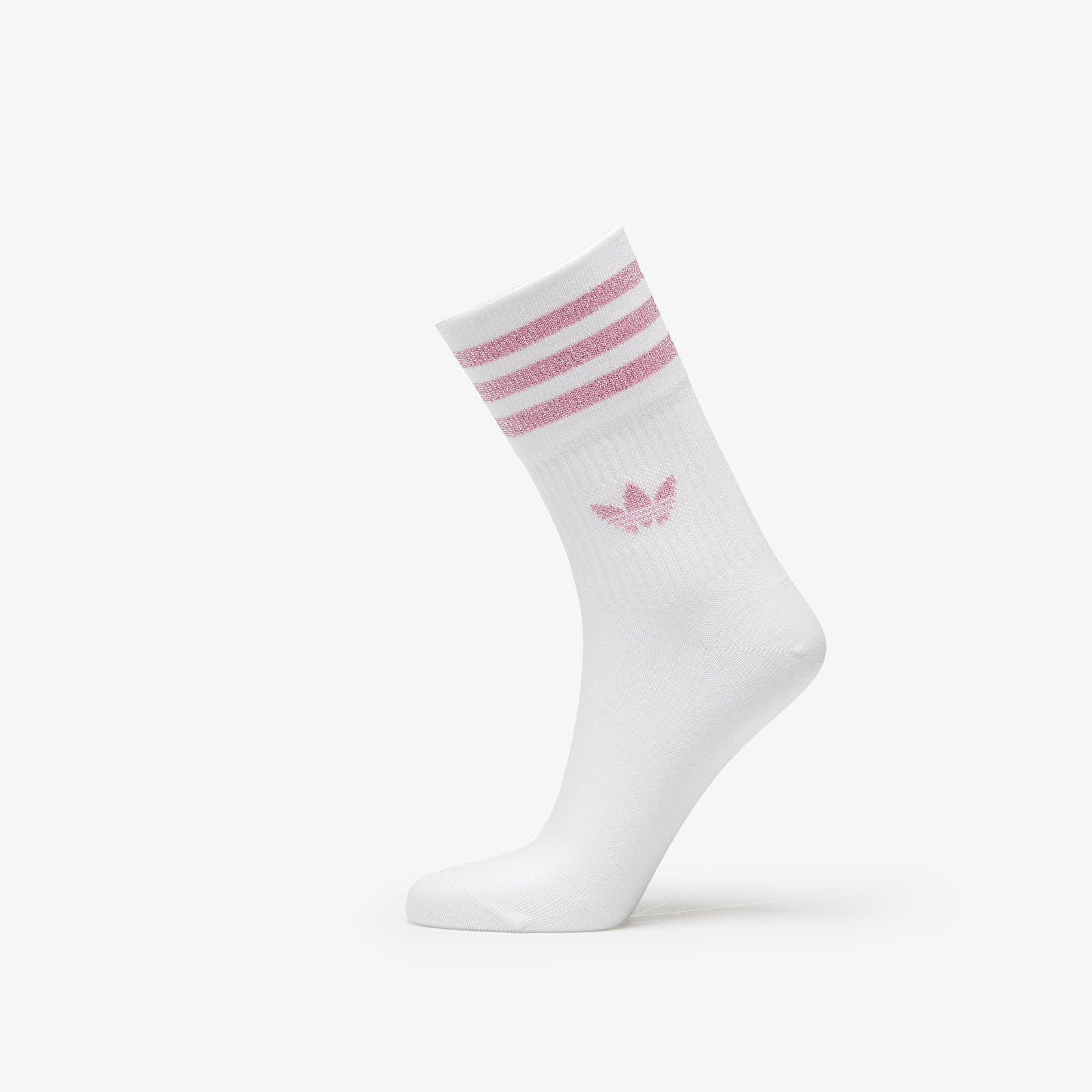 Zoknik adidas Mid-Cut Glitter Crew Socks 2-Pack White/ Bliss Pink/ Black
