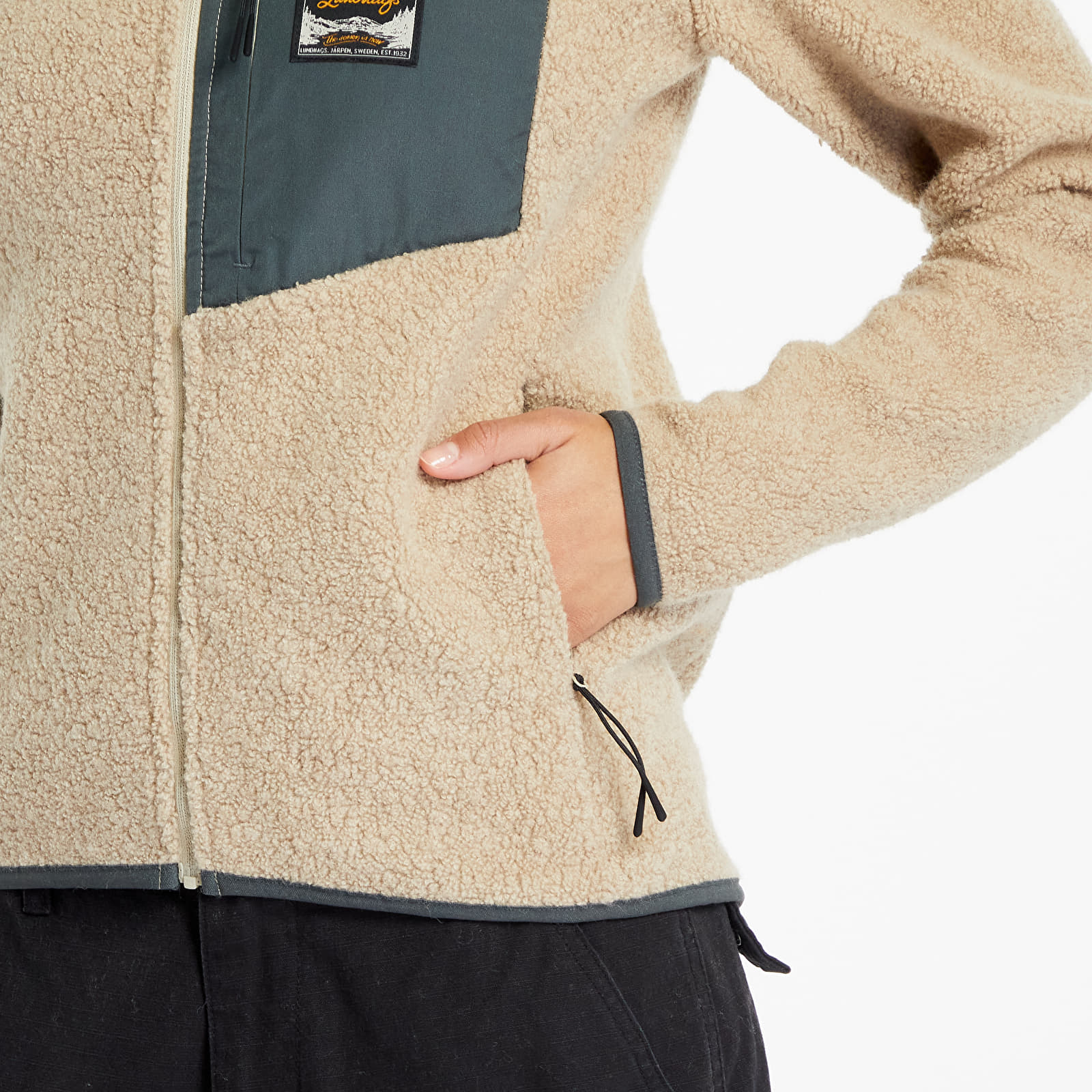 Bundy Lundhags Flok Pile Wool Fleece Jacket Sand