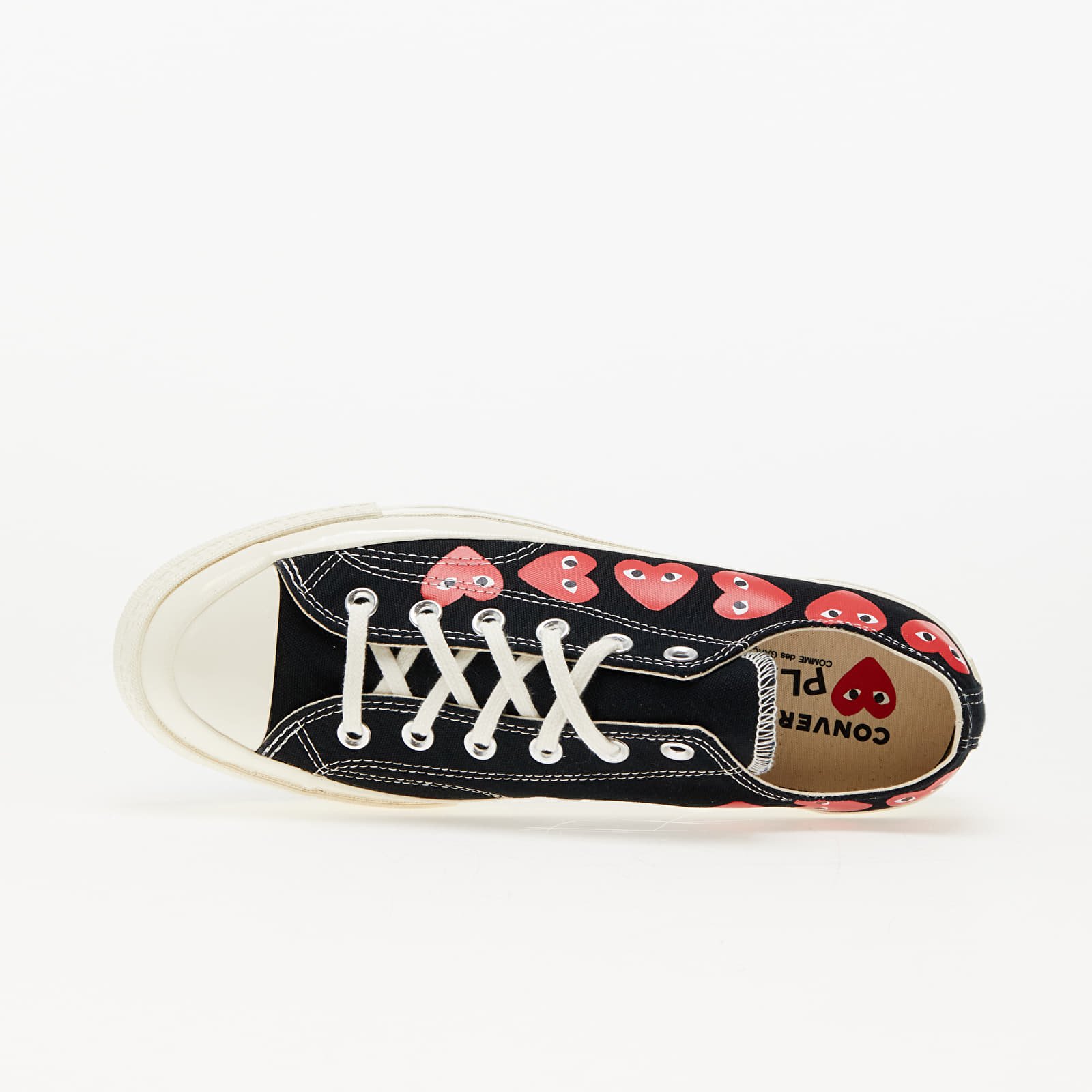 Încălțăminte și sneakerși pentru bărbați Converse x Comme des Garçons PLAY Chuck Taylor 70 OX Multi Heart Black/ Hi Risk Red/ Egret