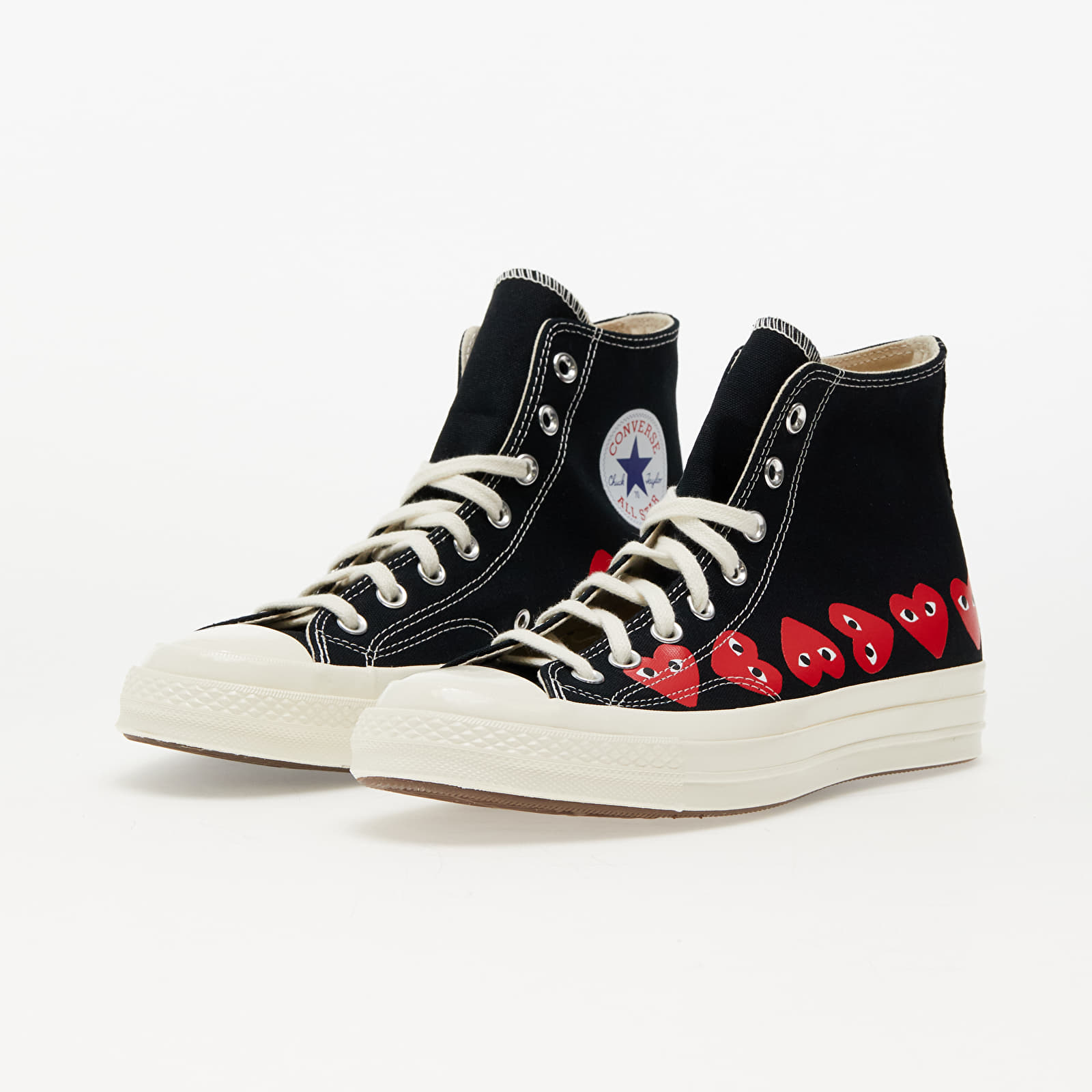 Чоловіче взуття Converse x Comme des Garçons PLAY Chuck 70 Hi Multi Heart Black/ Hi Risk Red/ Egret