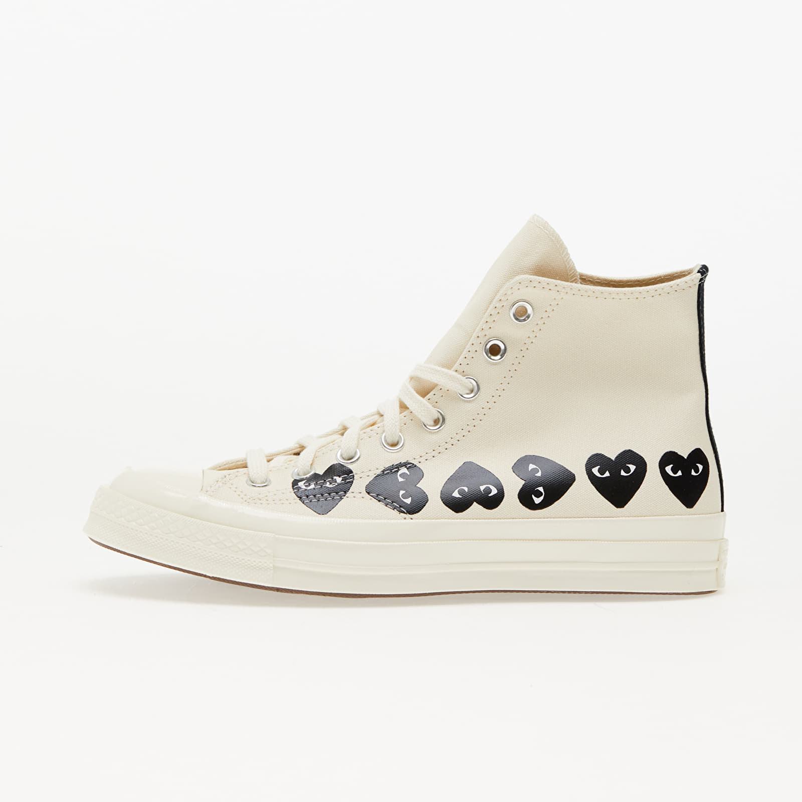 Levně Tenisky Converse x Comme des Garcons PLAY Chuck 70 Hi Multi Heart Milk/ Black/ Egret