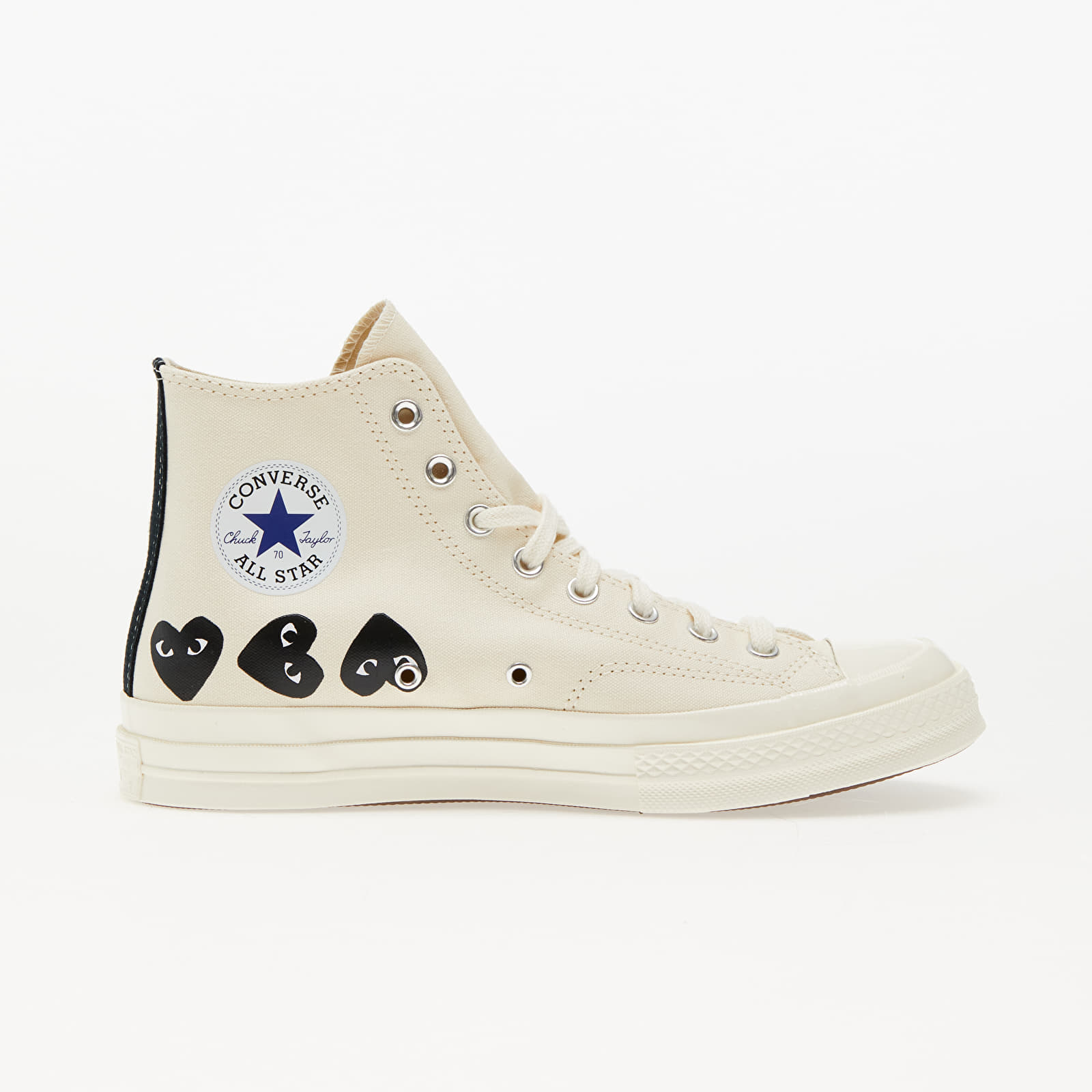 Buty męskie Converse x Comme des Garcons PLAY Chuck 70 Hi Multi Heart Milk/ Black/ Egret