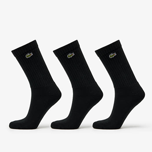 Ponožky LACOSTE 3-Pack Crew Cut Socks Black