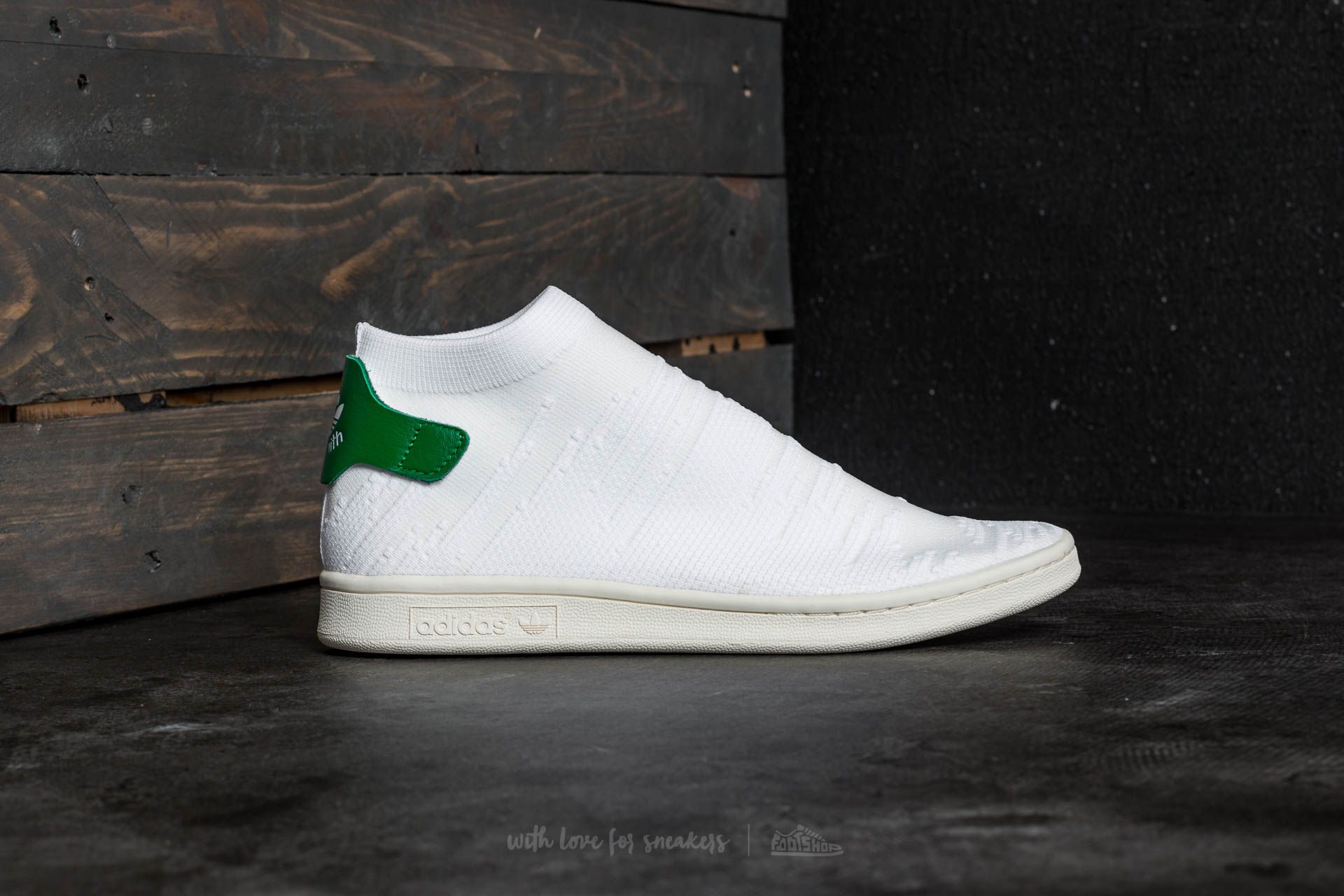 Adidas originals stan smith sock best sale primeknit trainers footwear white/footwear white/green