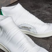 Adidas originals stan smith sock primeknit trainers footwear white/footwear white/green sales