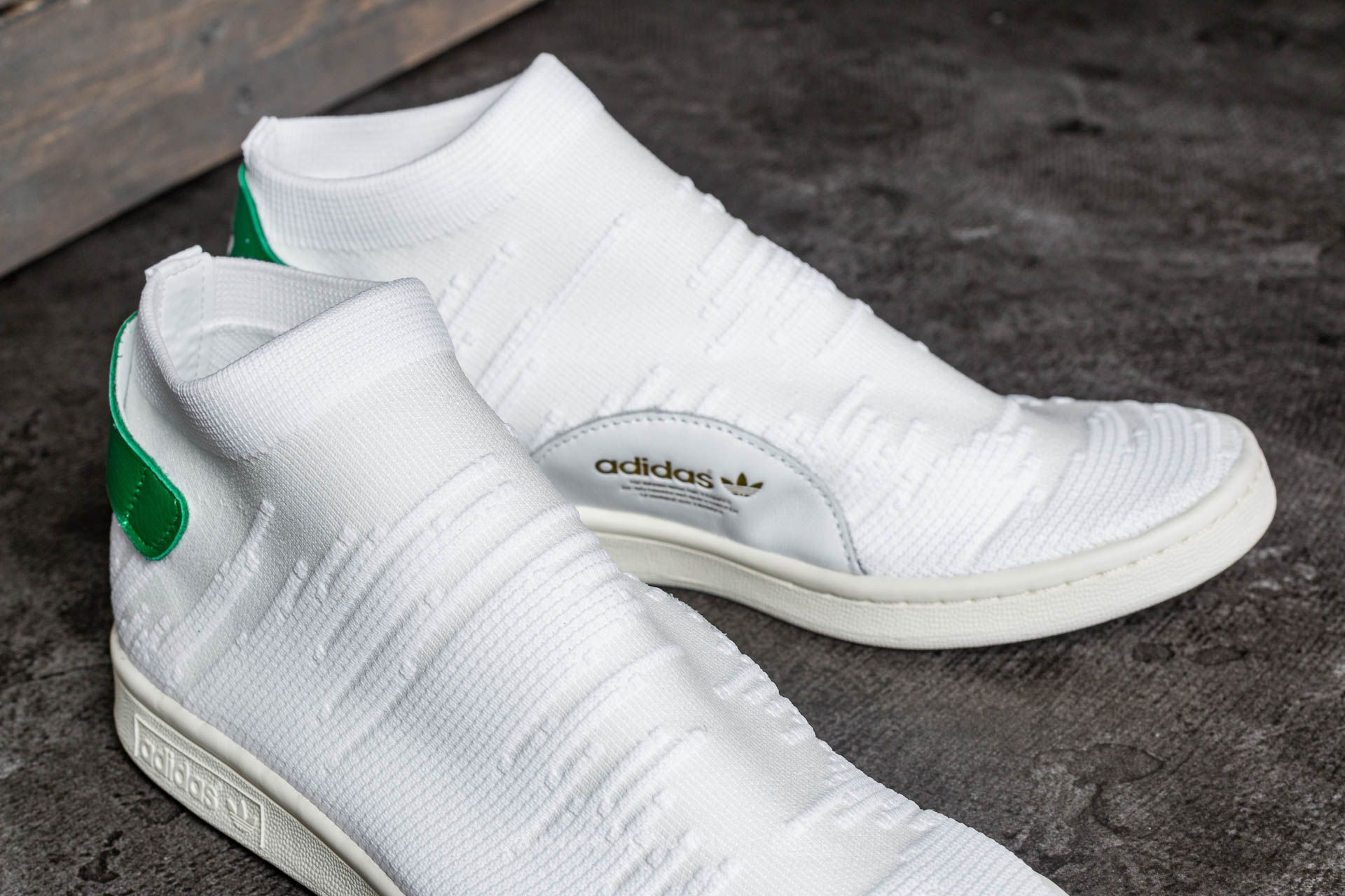 Damen Sneaker und Schuhe adidas Stan Smith Sock Primeknit W Ftw White Ftw White Green Footshop